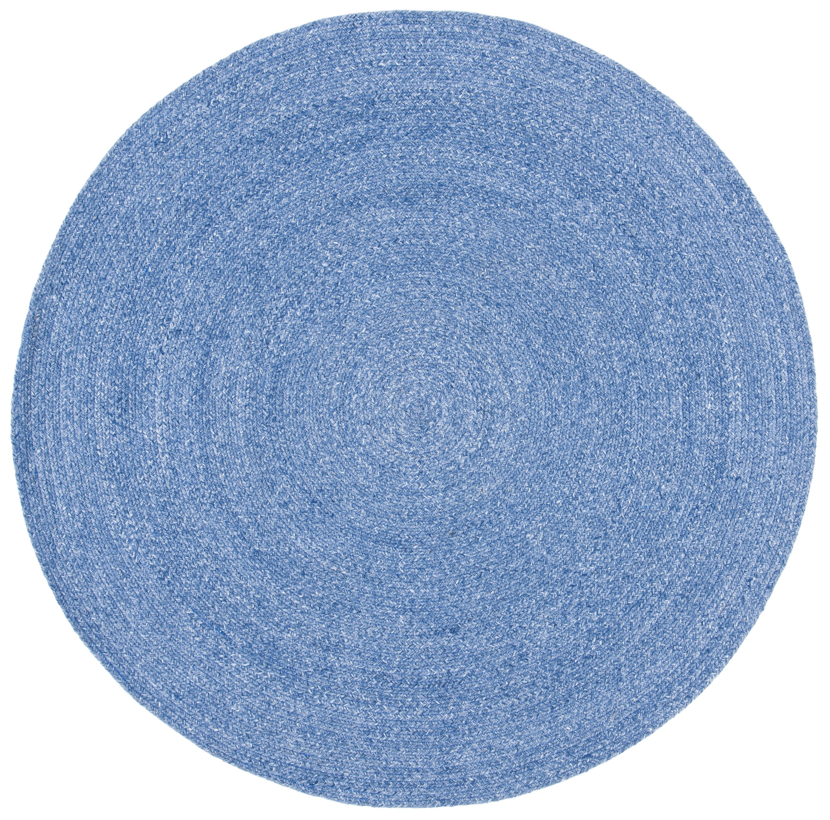 Braided BRD800 Hand Woven Area Rug - Blue - 8' round - Safavieh.