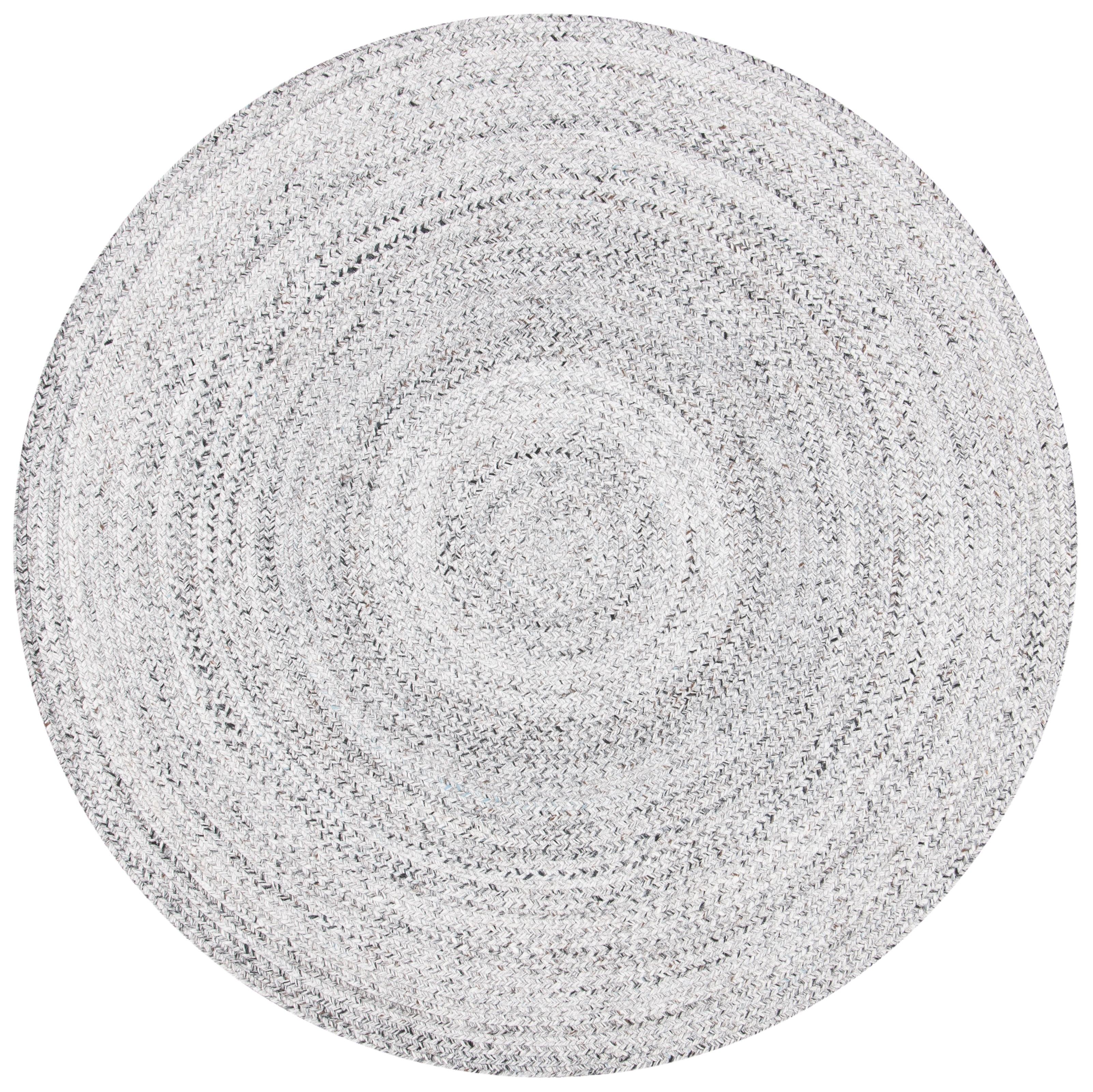 Braided BRD800 Hand Woven Area Rug - Silver/Charcoal - 8' round - Safavieh.