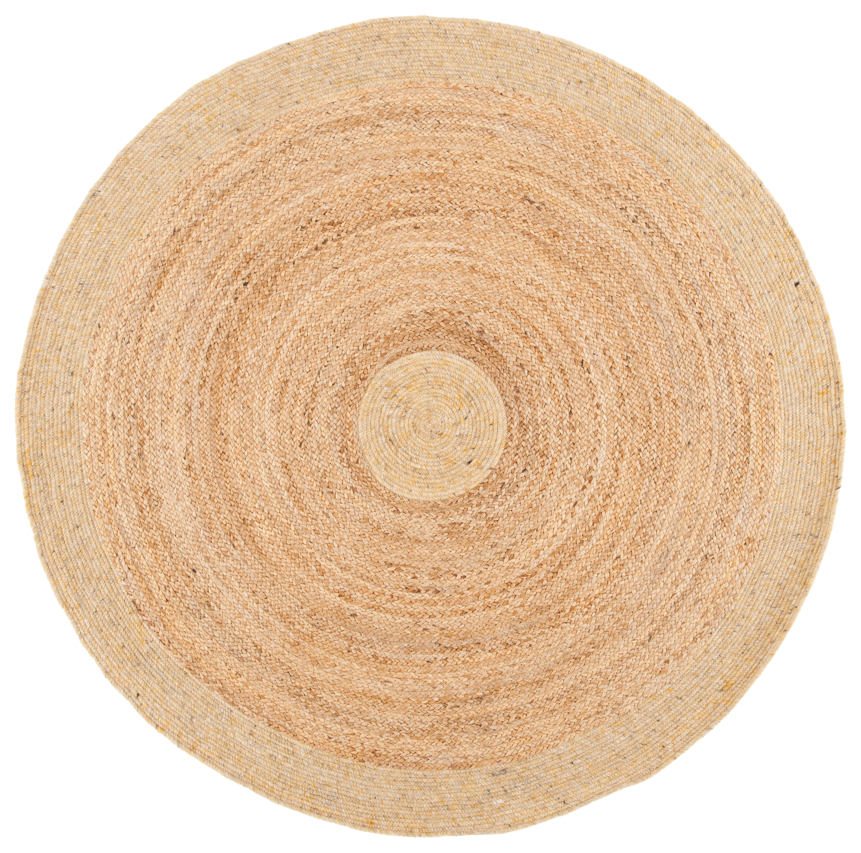 Braided BRD910 Hand Woven Indoor Accent Rug - Gold/Natural - 3' Round - Safavieh