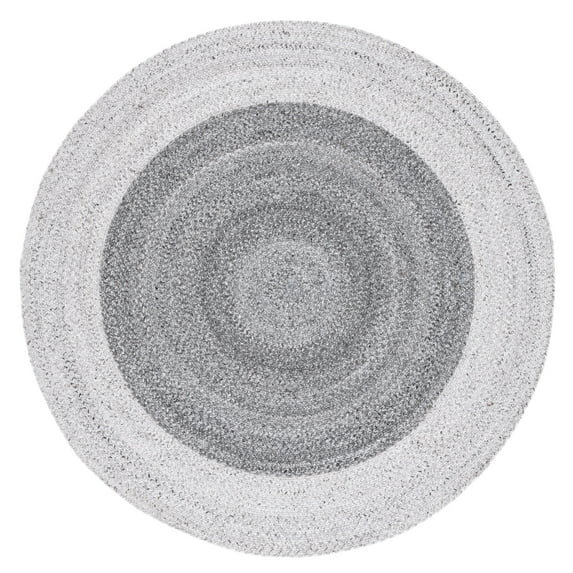 SAFAVIEH Braided Celinda Solid Area Rug, Dark Grey/Light Grey, 5' x 5' Round