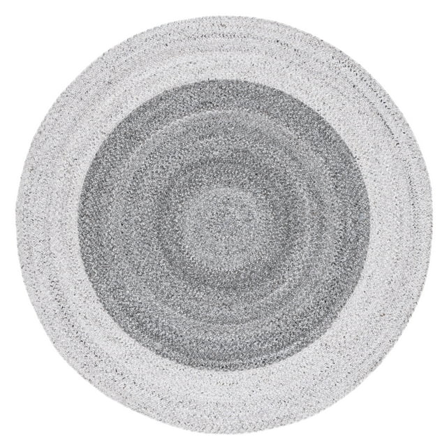 SAFAVIEH Braided Celinda Solid Area Rug, Dark Grey/Light Grey, 5' x 5' Round