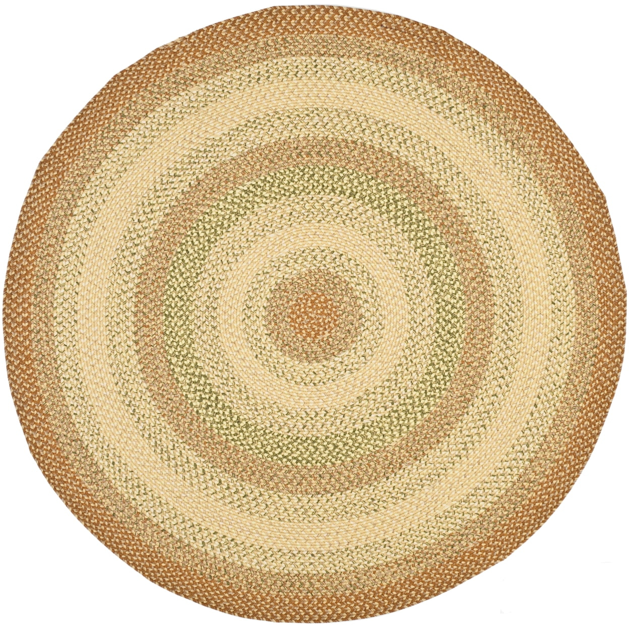 Braided BRD303 Hand Woven Area Rug - Rust/Multi - 3' round - Safavieh.