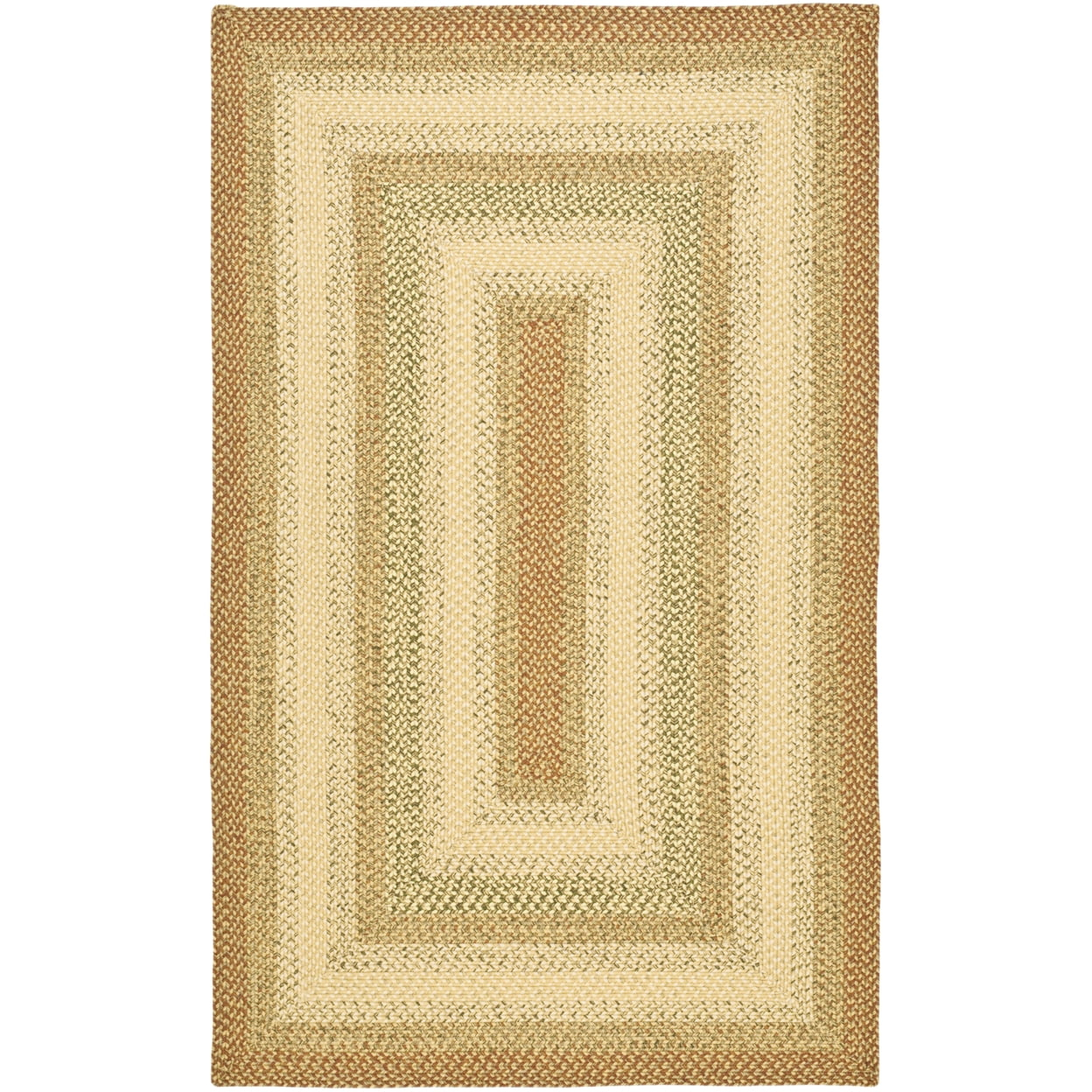 Braided BRD303 Hand Woven Area Rug - Rust/Multi - 4'x6' Oval - Safavieh.
