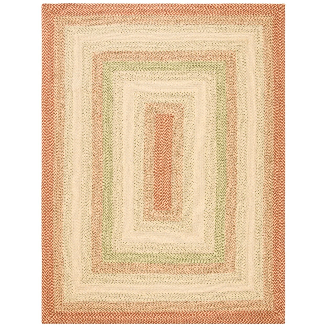 Braided BRD303 Hand Woven Area Rug - Rust/Multi - 5' round - Safavieh.