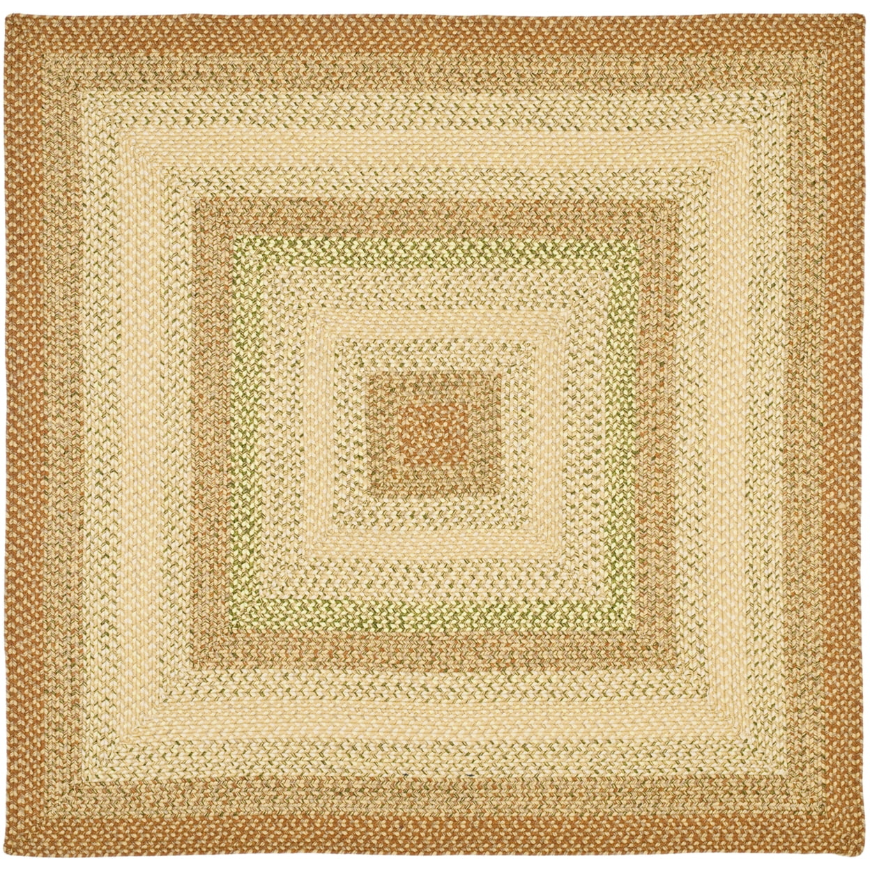 Braided BRD303 Hand Woven Area Rug - Rust/Multi - 5'x5' - Safavieh.