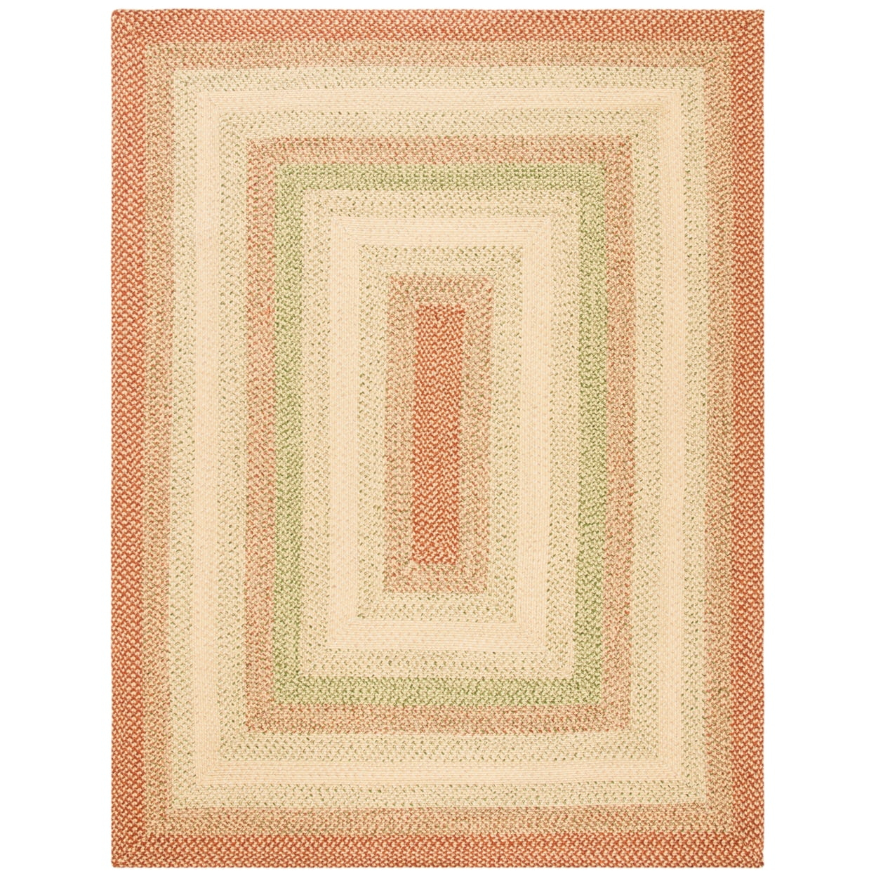 Braided BRD303 Hand Woven Area Rug - Rust/Multi - 6'x9' Oval - Safavieh.