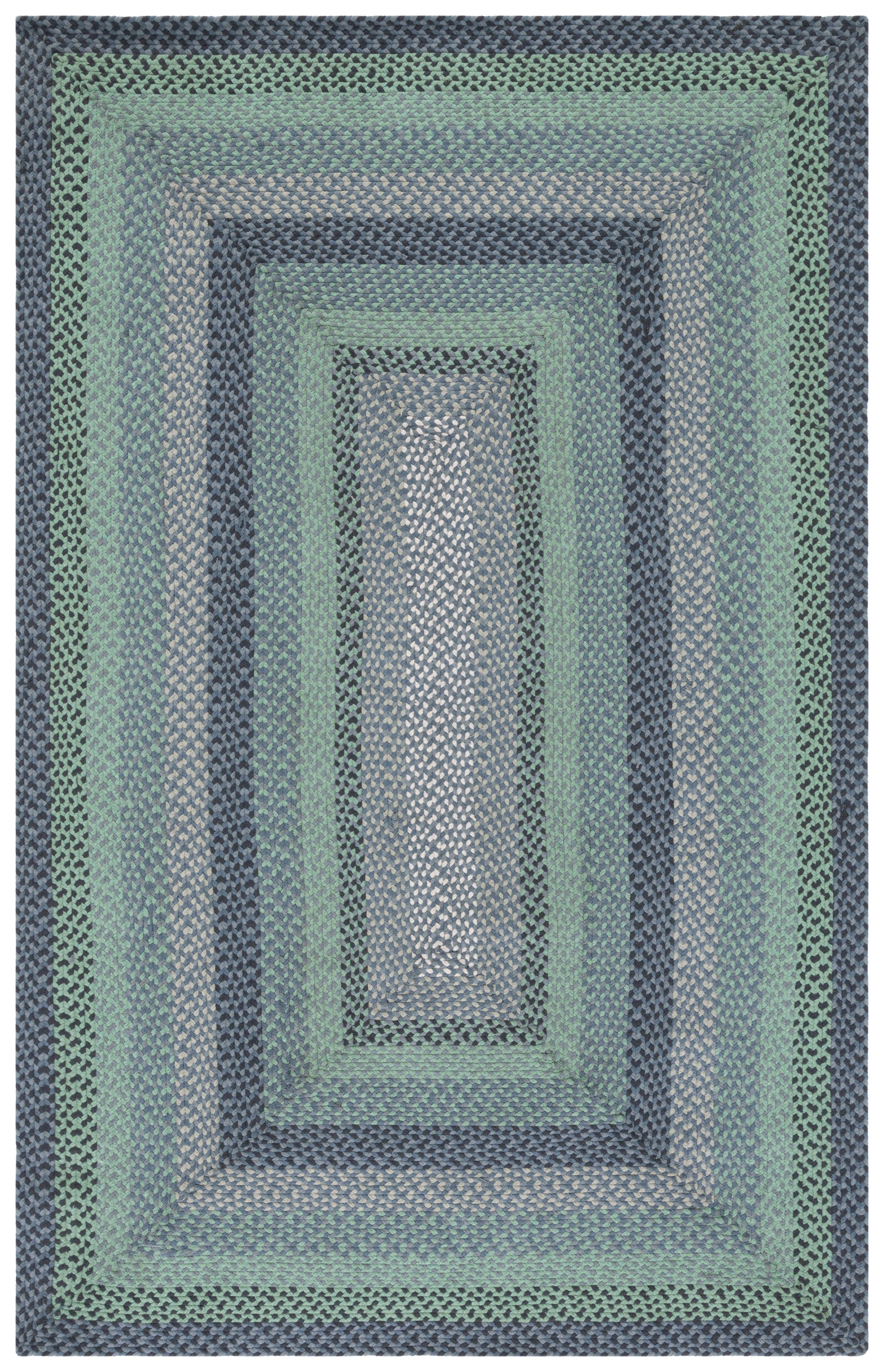 SAFAVIEH Braided Claes Bordered Reversible Area Rug, Grey/Green, 5' x 8'