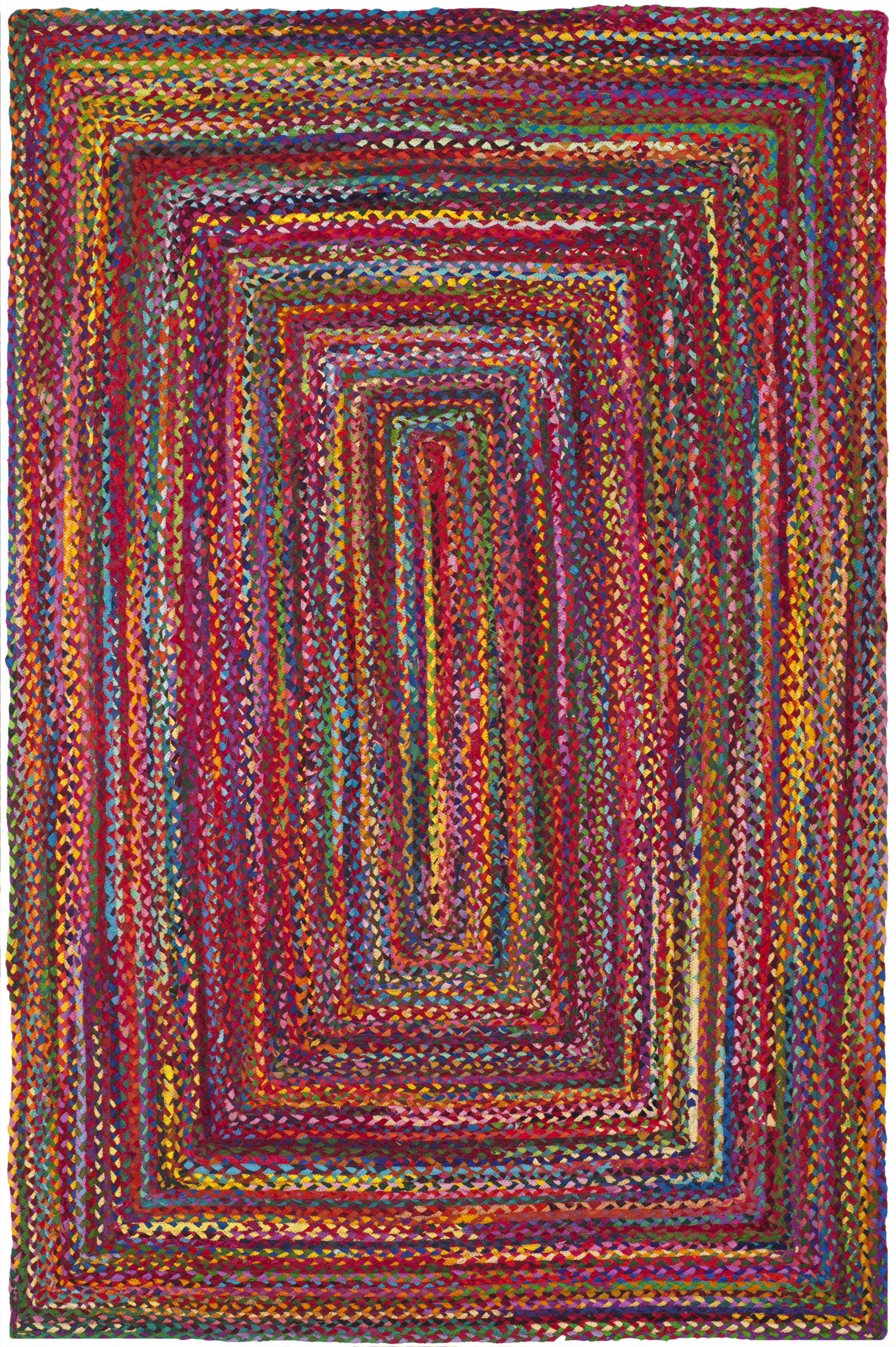 Braided BRD210 Hand Woven Area Rug - Red/Multi - 6'x9' - Safavieh.