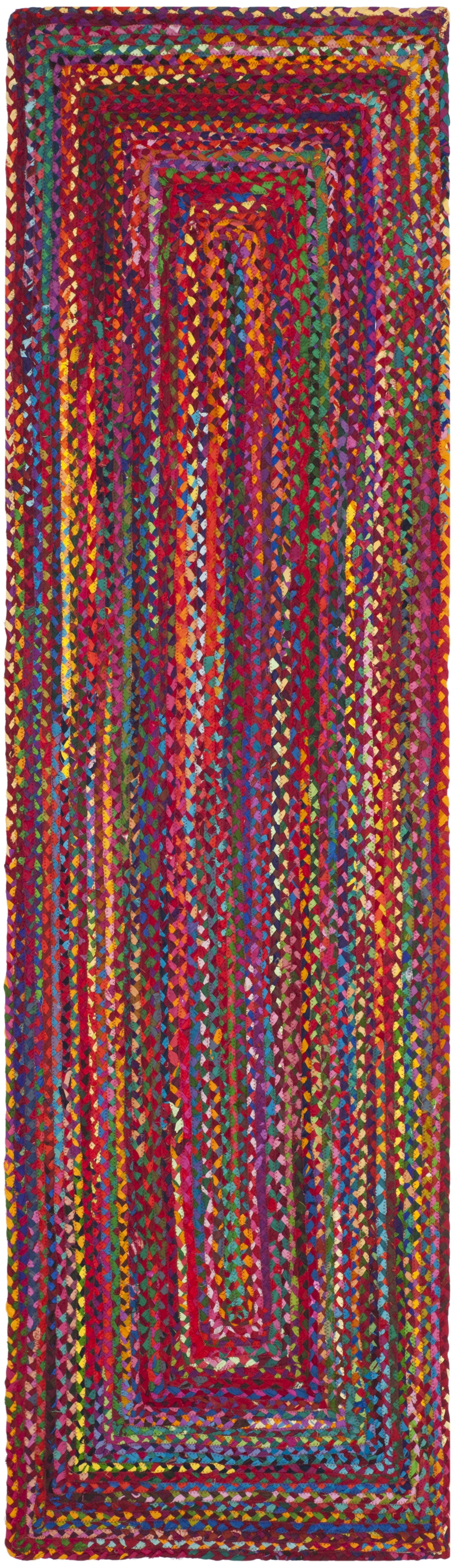 Braided BRD210 Hand Woven Runner Rug - Red/Multi - 2'3"x10' - Safavieh.