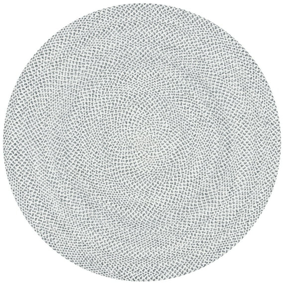 SAFAVIEH Braided Geraldine Confetti Solid Area Rug, Silver/Grey, 10' x 10' Round