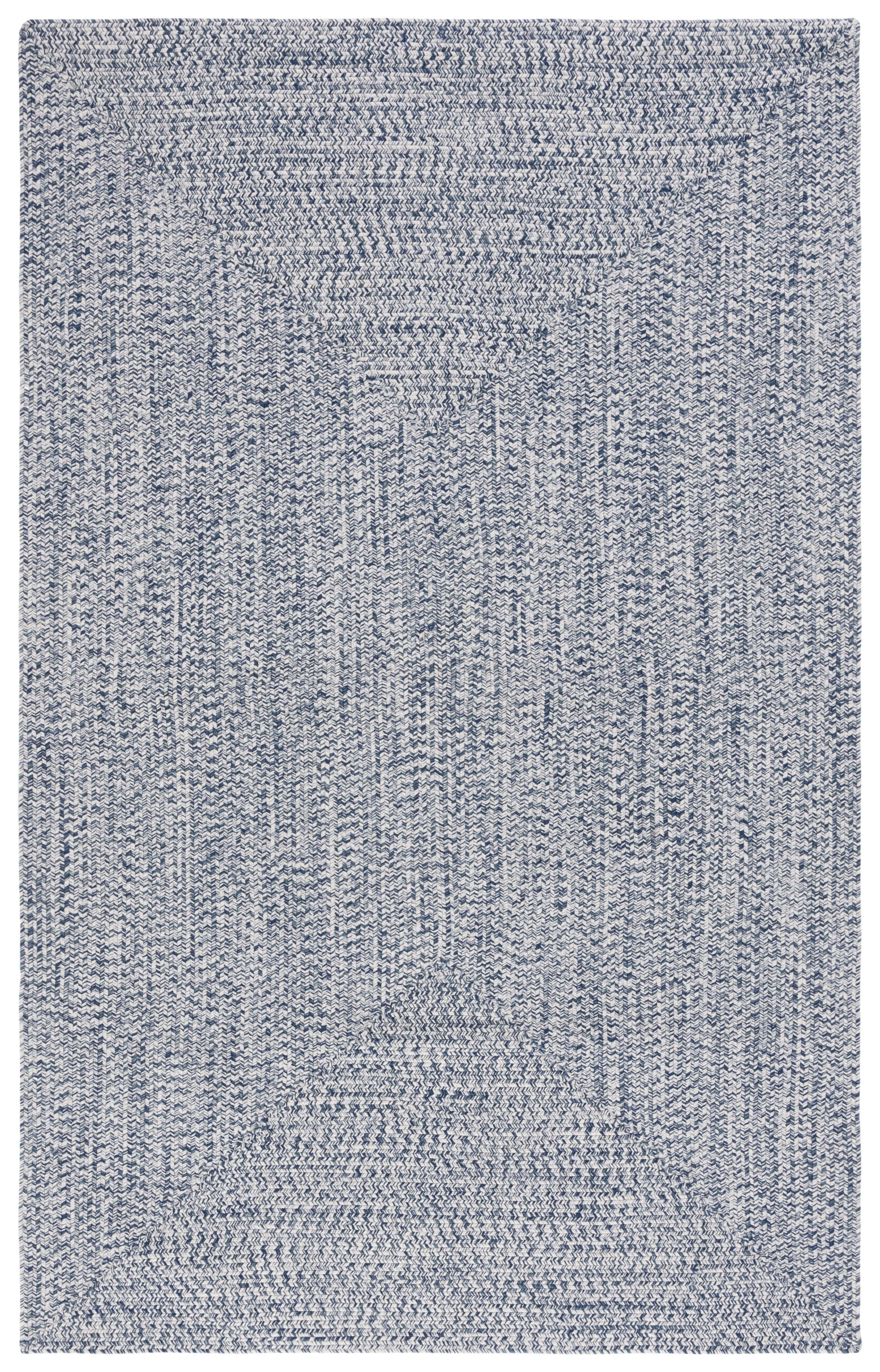 SAFAVIEH Braided Gino Distressed Machine Washable Reversible Area Rug, Dark Blue/Ivory, 3' x 5'