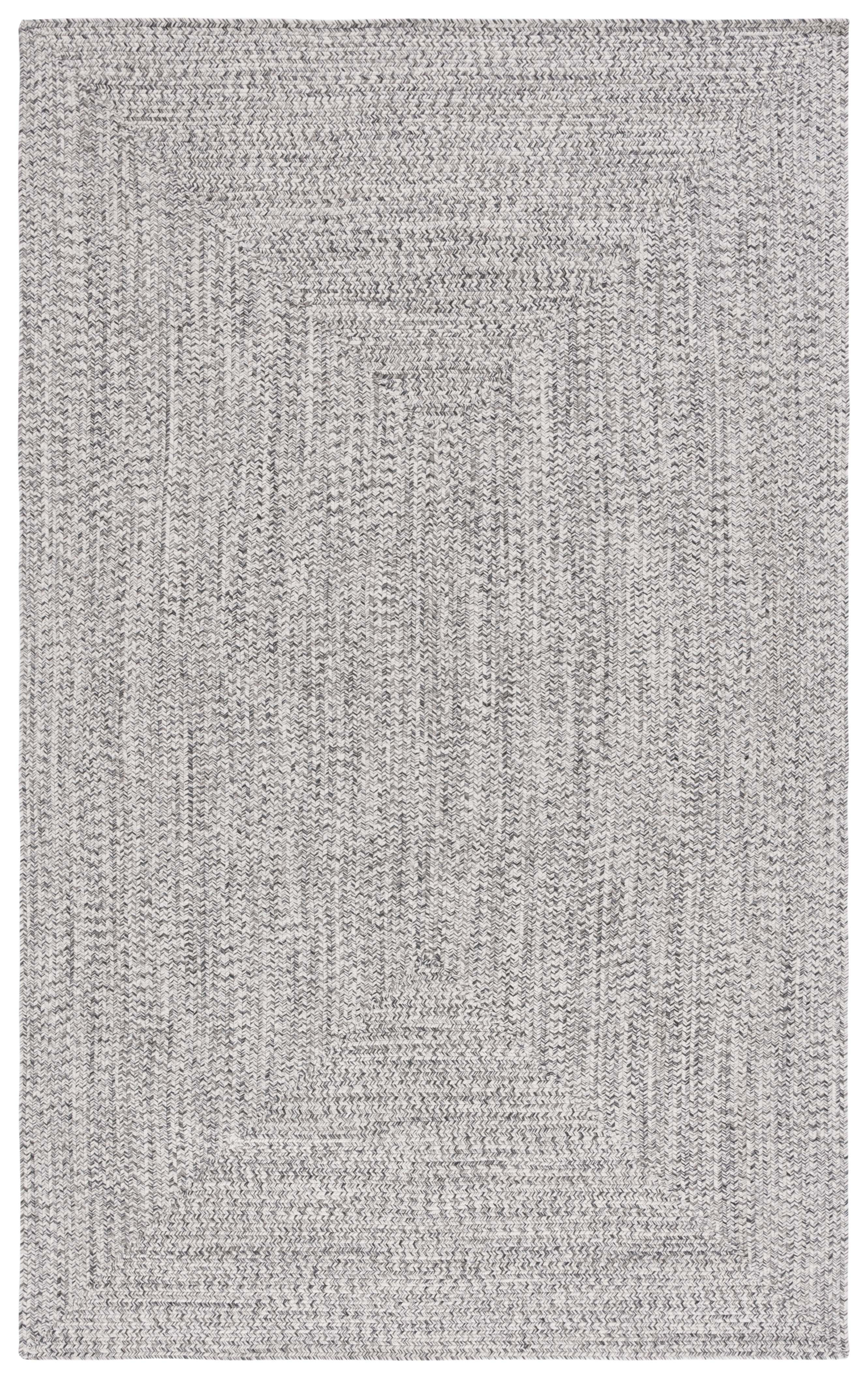 SAFAVIEH Braided Gino Distressed Machine Washable Reversible Area Rug, Grey/Ivory, 4' x 6'