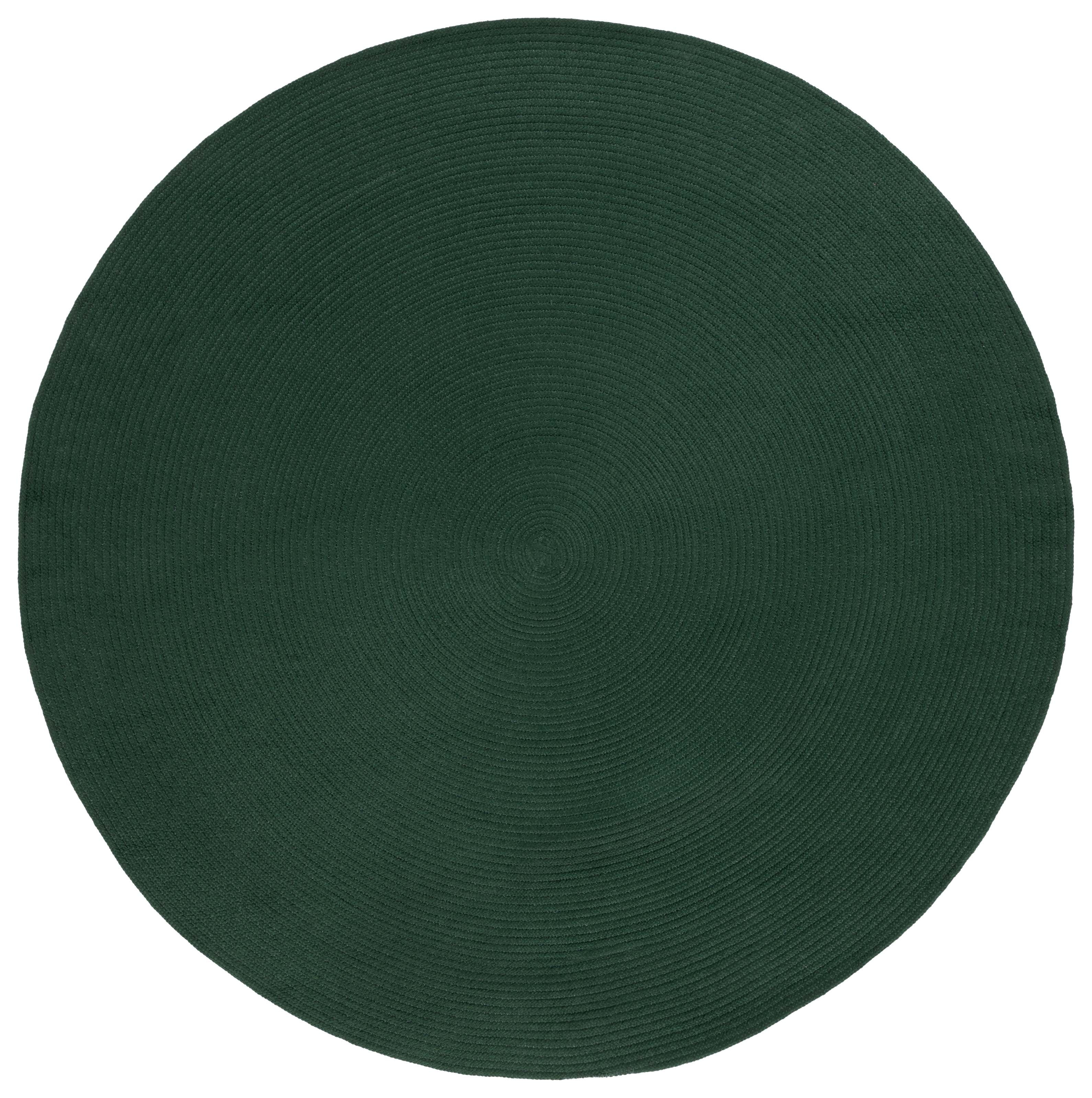 Braided BRD402 Hand Woven Area Rug - Dark Green - 5' round - Safavieh.
