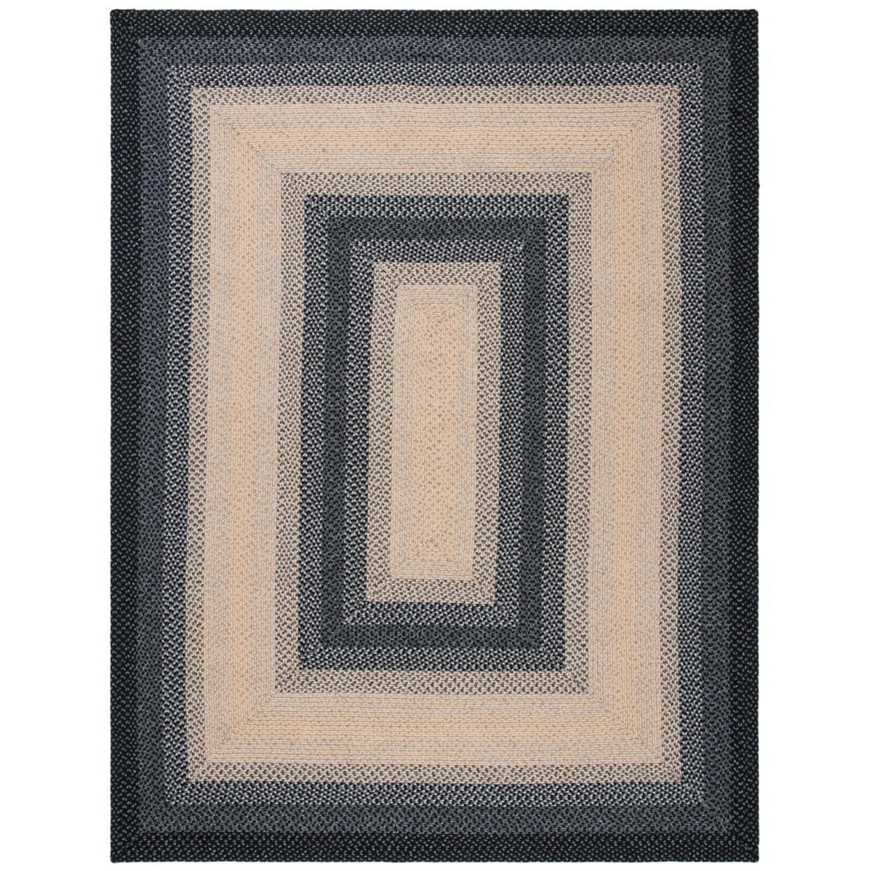 Braided BRD311 Hand Woven Accent Rug - Black/Grey - 2'6"x4' - Safavieh.