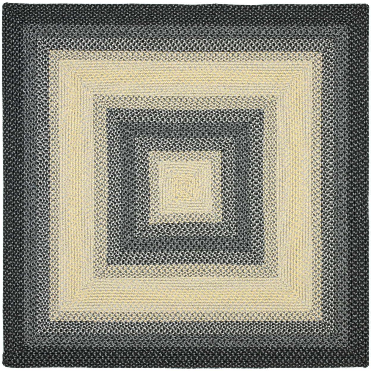 Braided BRD311 Hand Woven Area Rug - Black/Grey - 6'x6' - Safavieh.