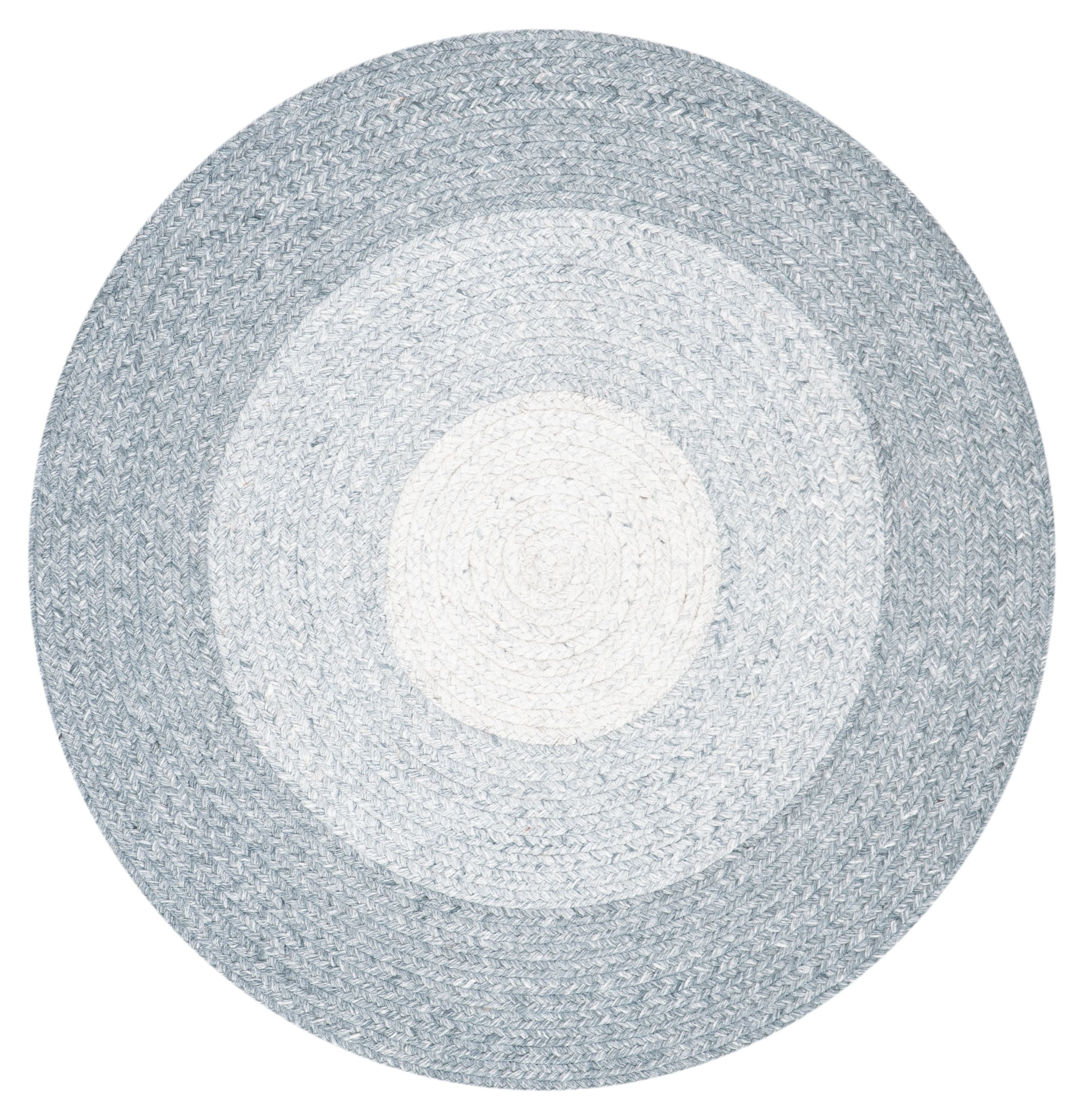 Braided BRD802 Hand Woven Area Rug - Grey/Ivory - 4' round - Safavieh.
