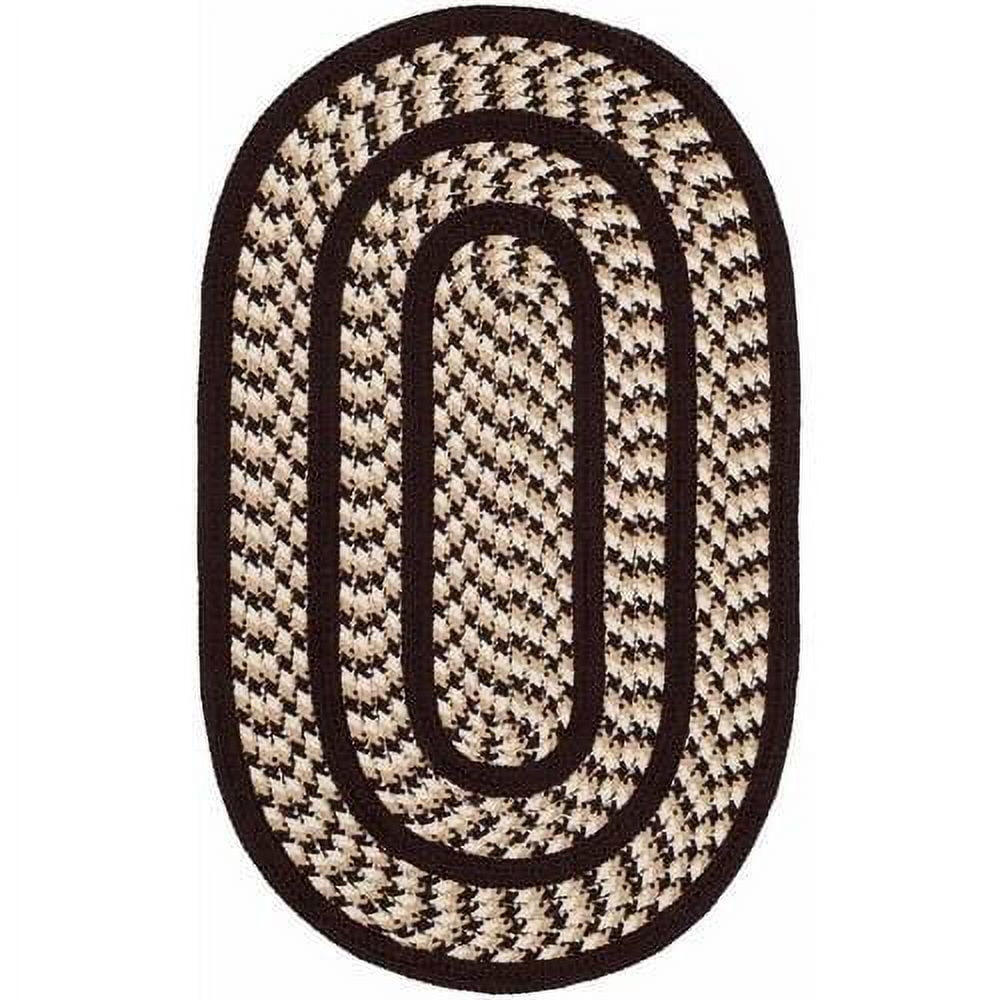 SAFAVIEH Braided Tanisha Bordered Reversible Area Rug, Ivory/Dark Brown, 8' x 10' Oval