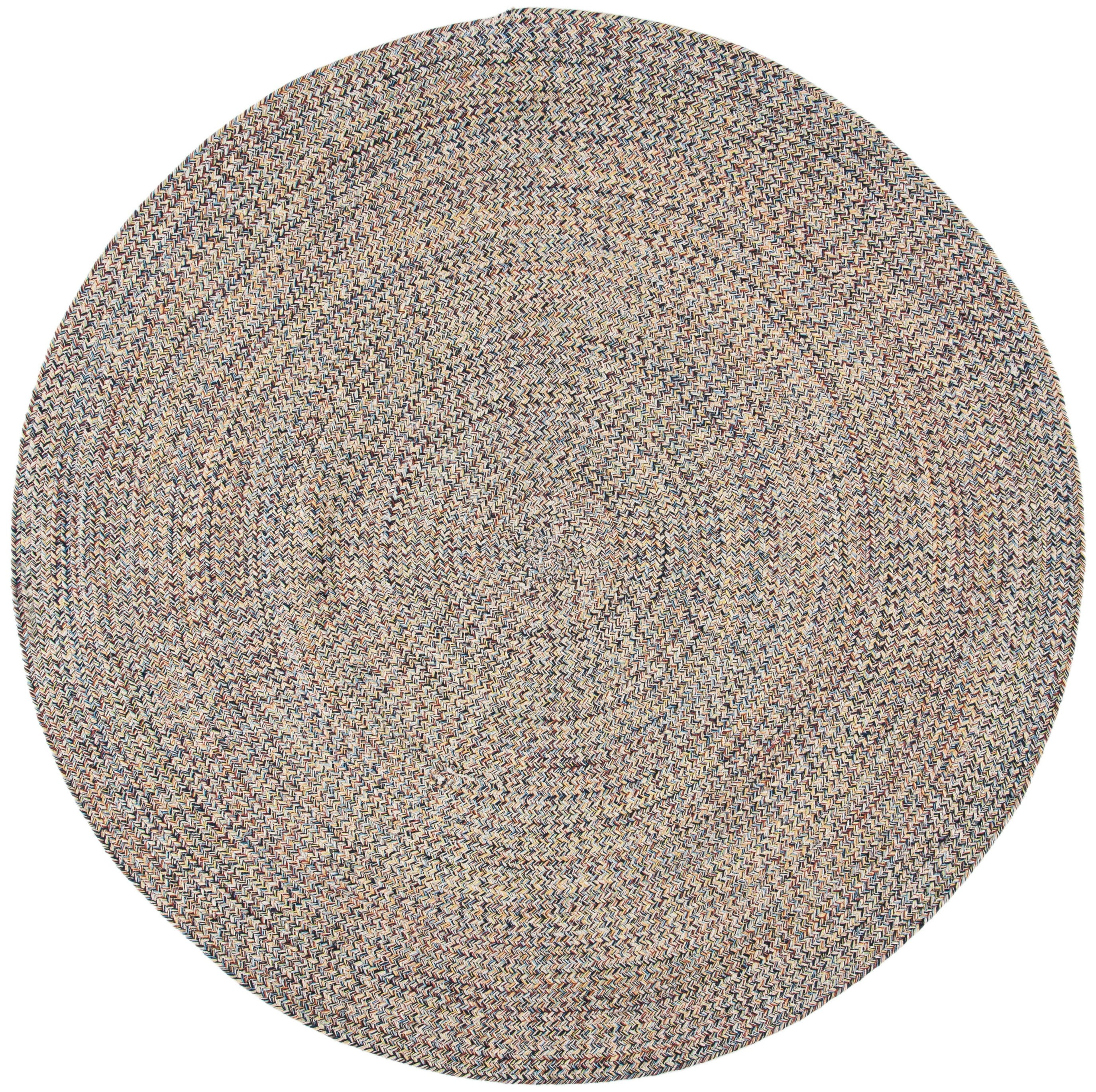 Braided BRD701 Hand Woven Area Rug - Blue/Ivory - 6' Round - Safavieh.