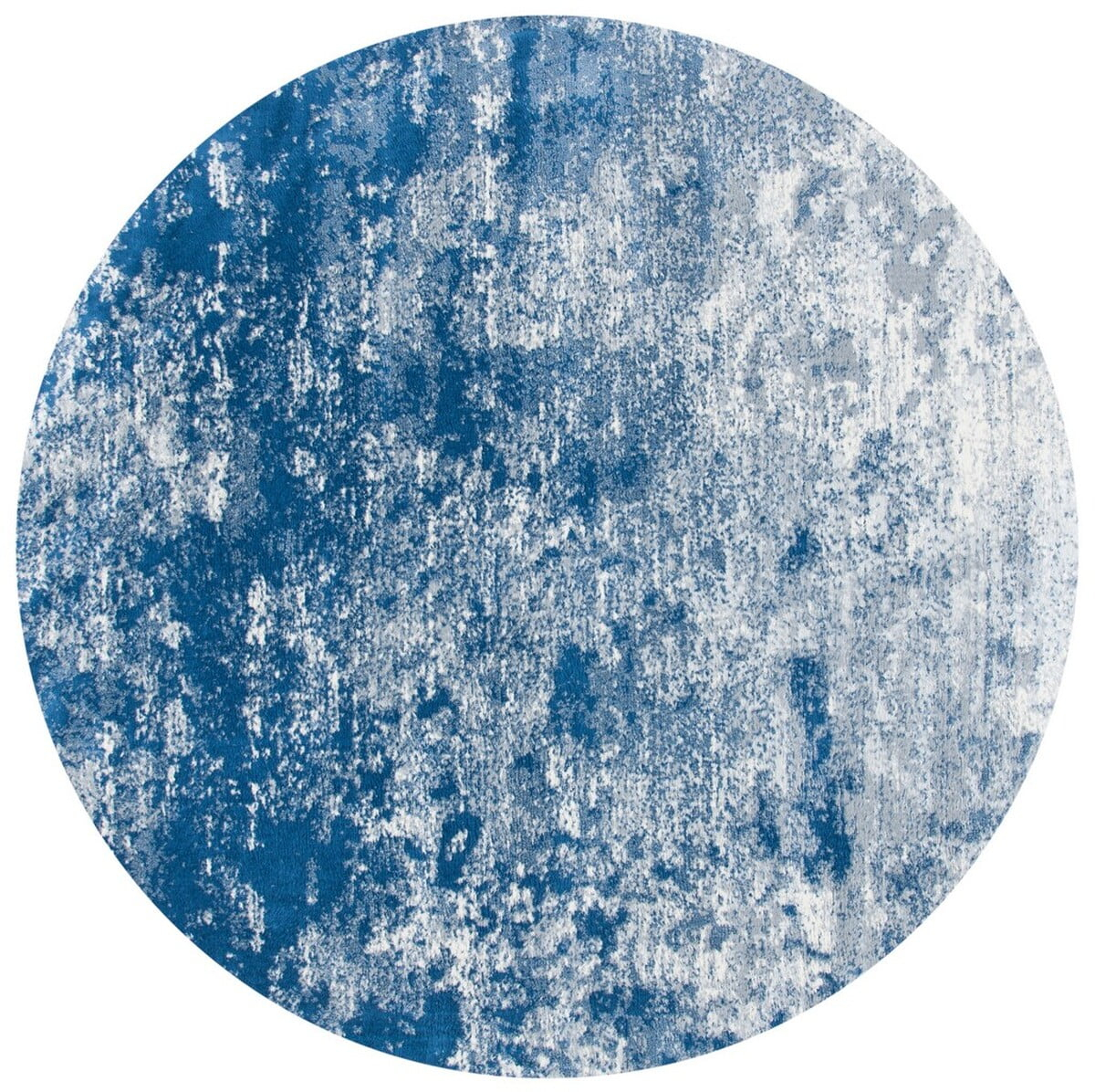 Brentwood BNT822 Power Loomed Area Rug - Grey/Navy - 8' round - Safavieh.