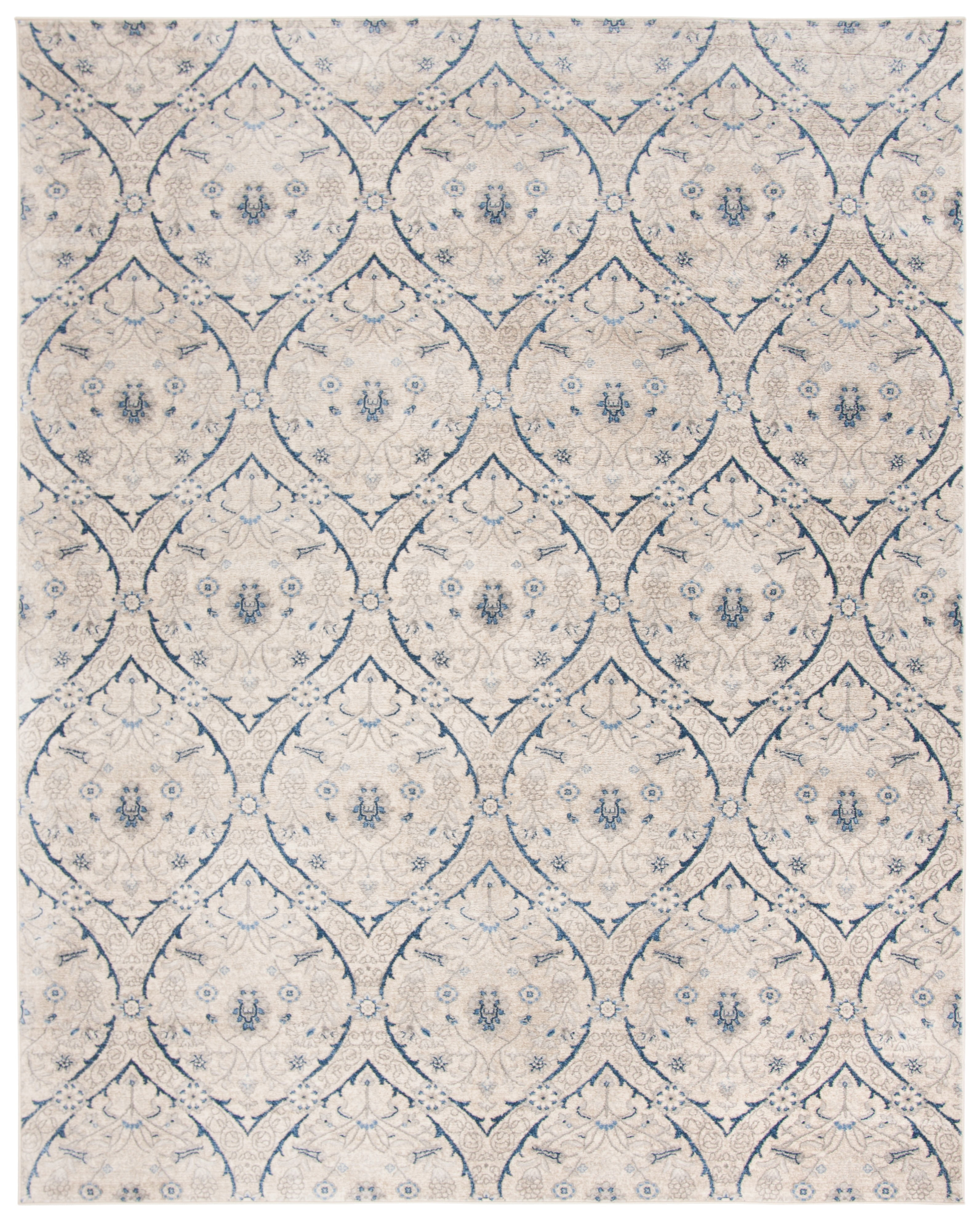 SAFAVIEH Brentwood Braelyn Damask Area Rug, Light Grey/Blue, 10' x 13'
