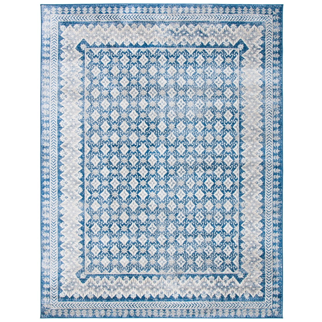 SAFAVIEH Brentwood Dory Geometric Area Rug, Navy/Beige, 11' x 15'