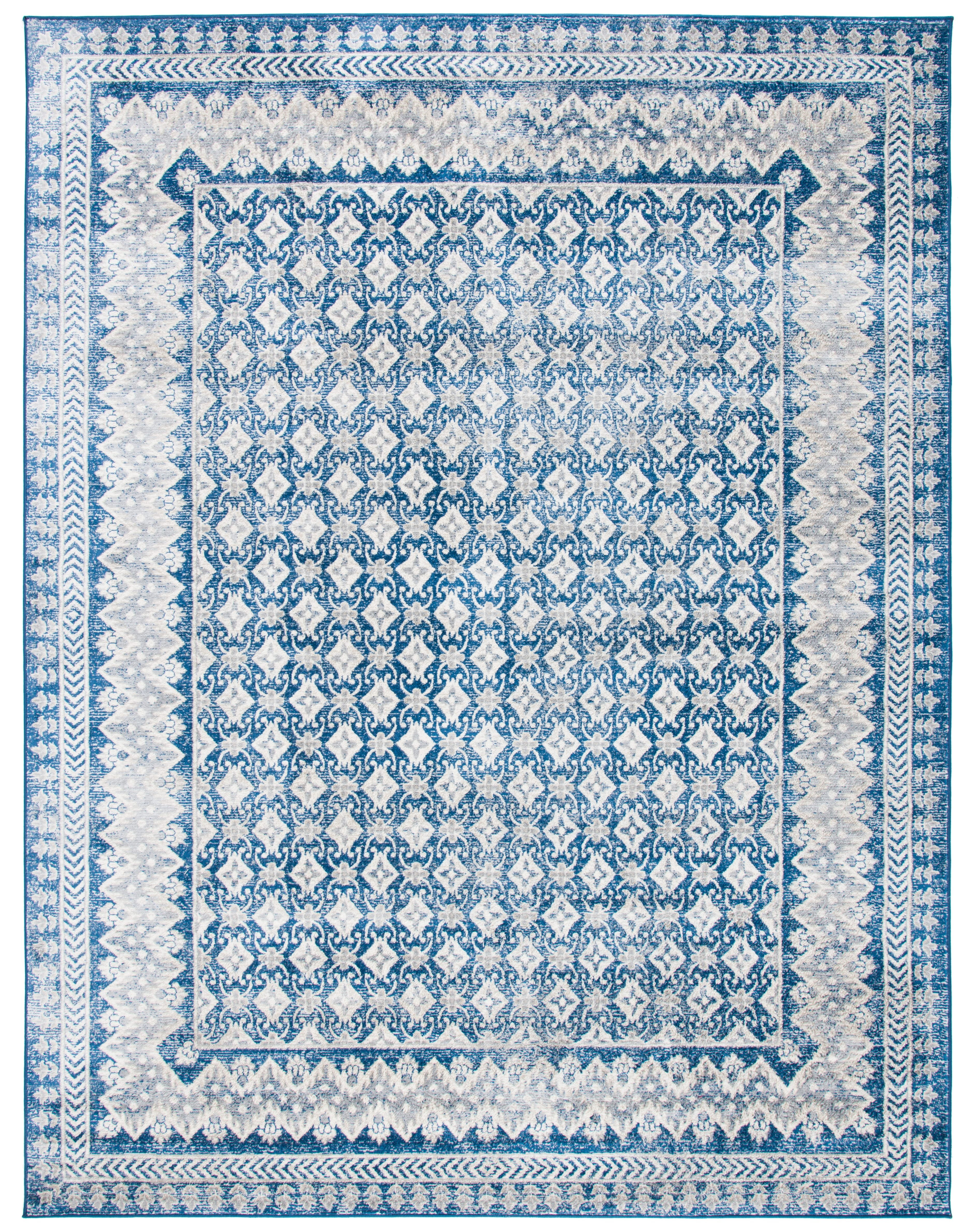 SAFAVIEH Brentwood Dory Geometric Area Rug, Navy/Beige, 11' x 15'