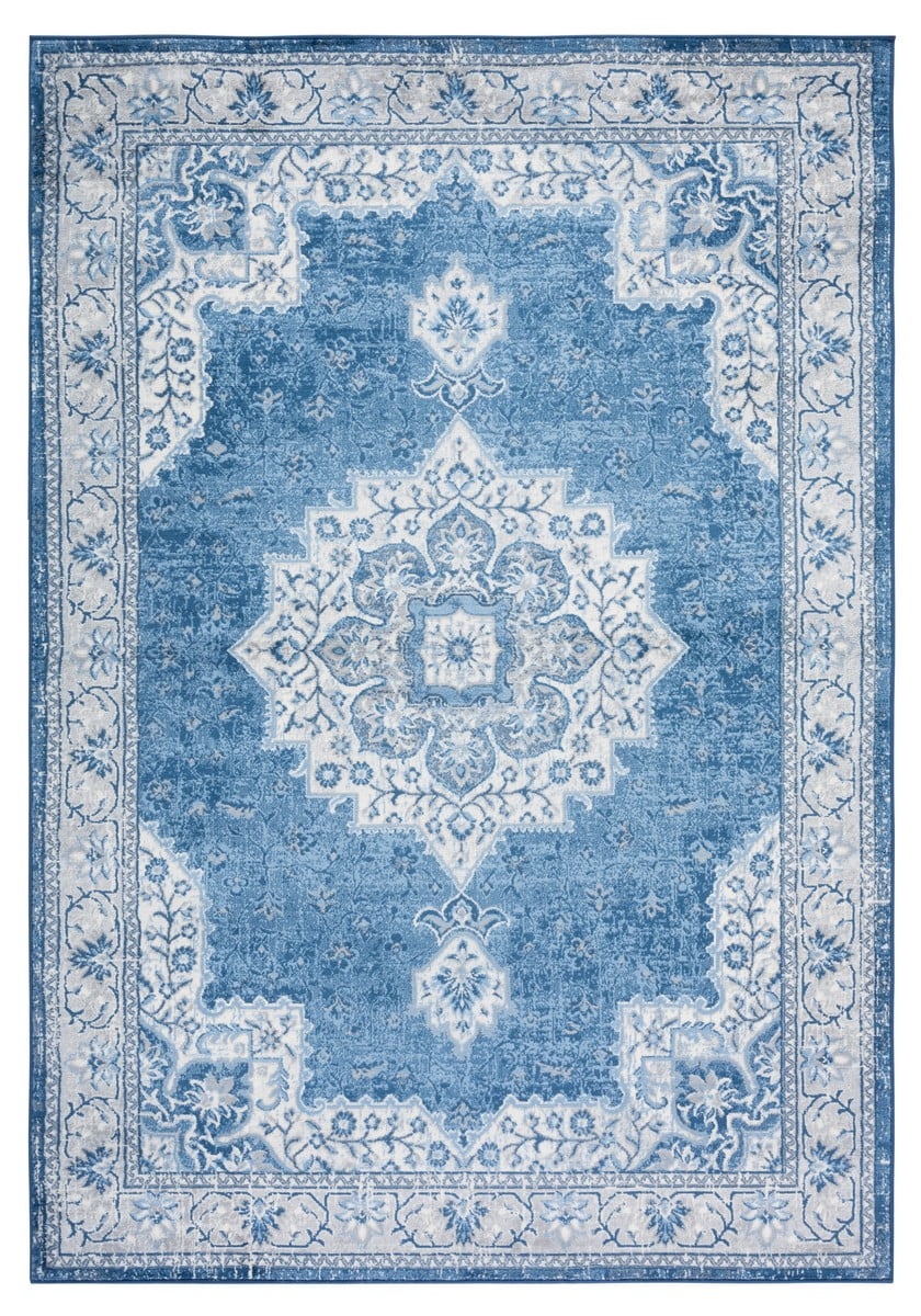 SAFAVIEH Brentwood Gisselle Oriental Area Rug, 5'3" x 7'6", Ivory/Navy