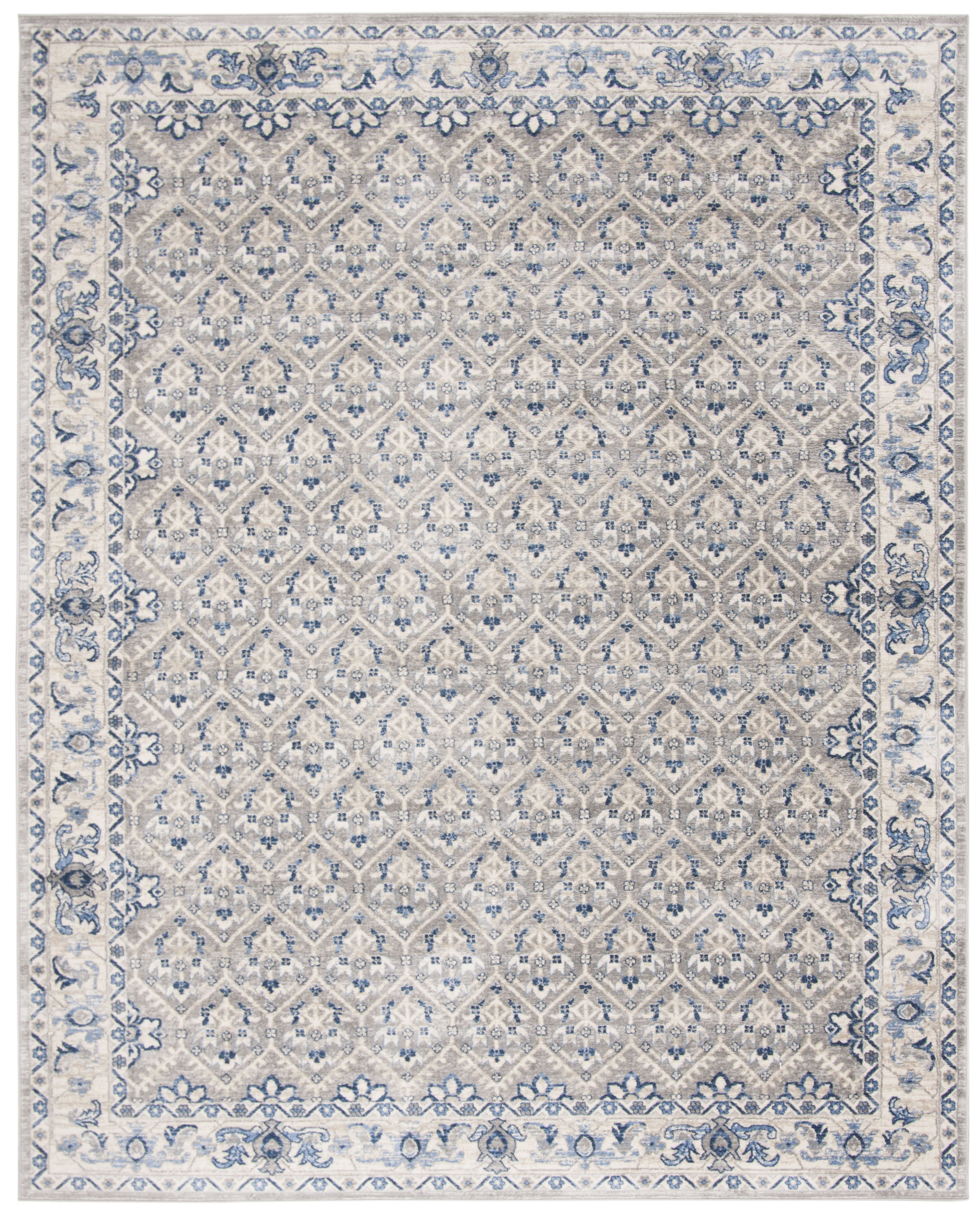 SAFAVIEH Brentwood Pompeii Geometric Area Rug, Light Grey/Blue, 11' x 15'