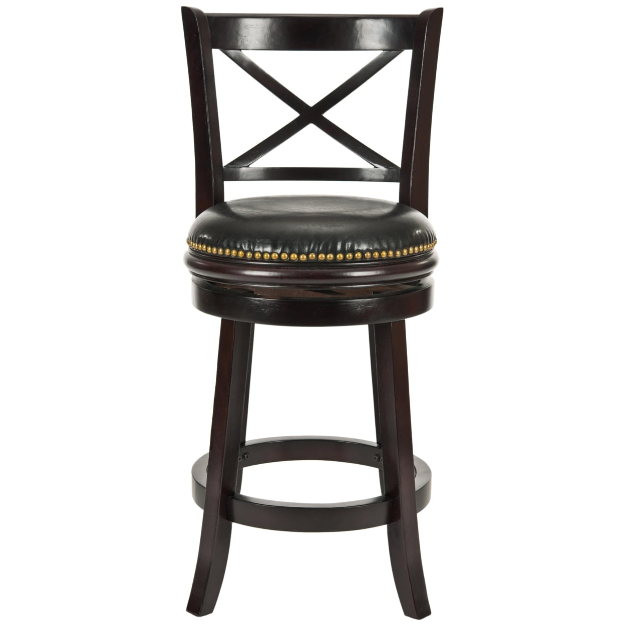 Butler Counter Stool - Cappuccino/Black - Safavieh