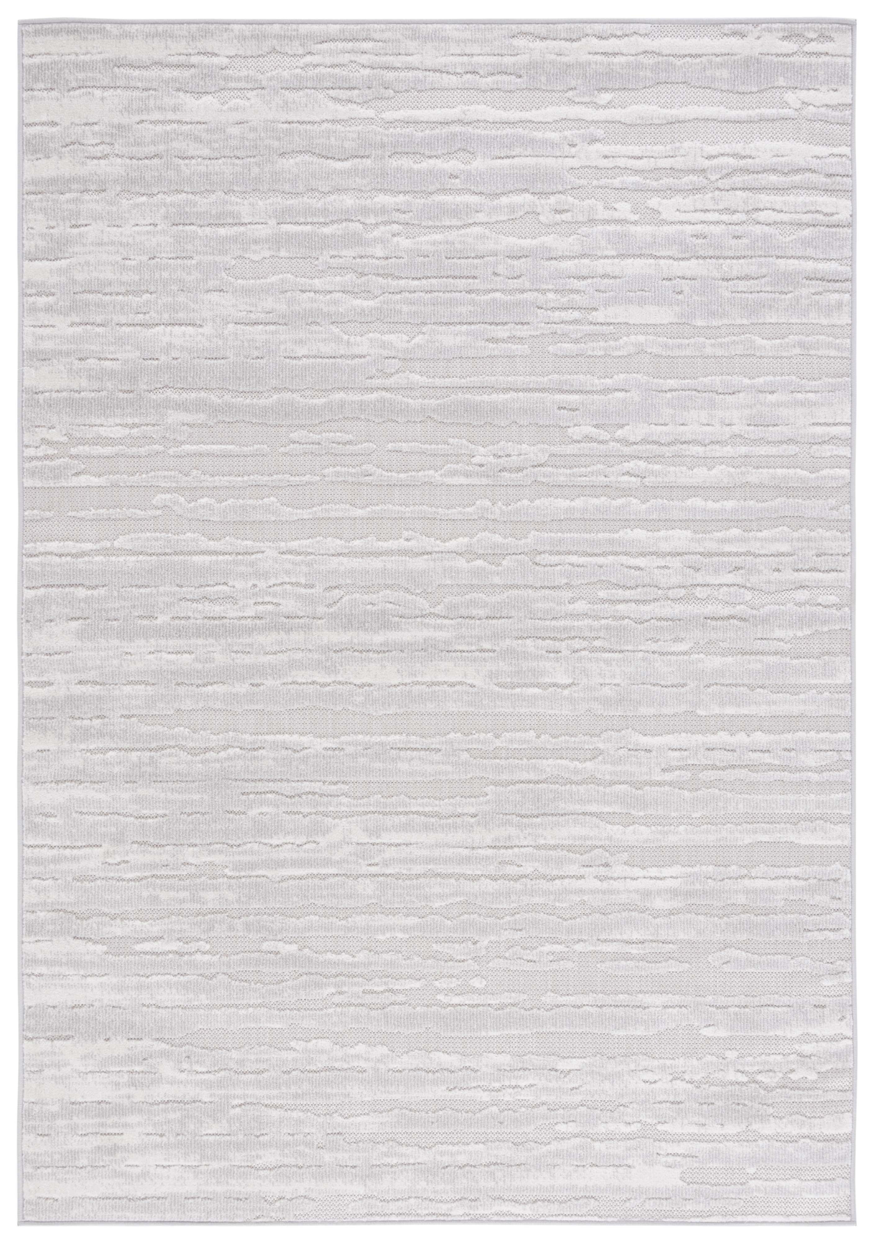SAFAVIEH Cabana Maisy Indoor/Outdoor Area Rug, Grey/Ivory, 4' x 6'