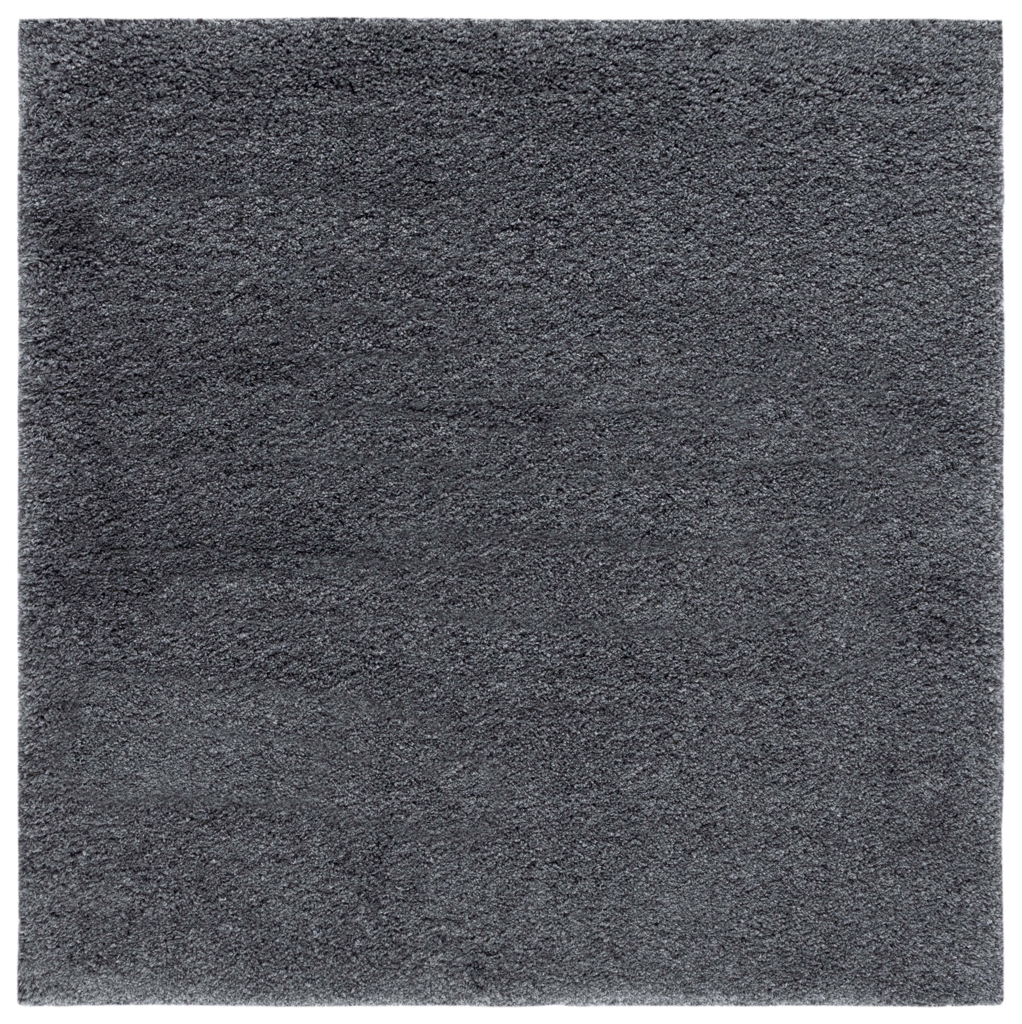 SAFAVIEH California Solid Plush Shag Area Rug, Dark Grey, 8'6" x 8'6" Square