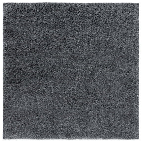 SAFAVIEH California Solid Plush Shag Area Rug, Dark Grey, 8'6" x 8'6" Square