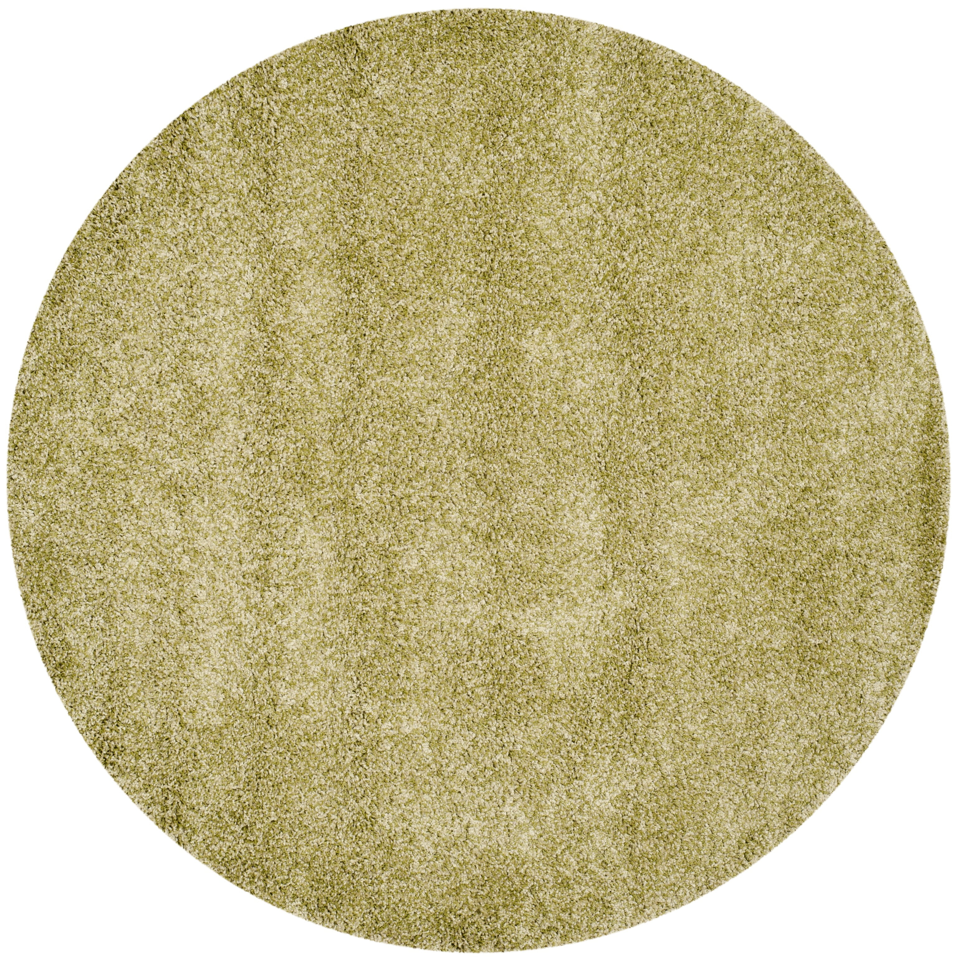 SAFAVIEH California Plush Solid Shag Area Rug, Green, 3' x 3' Round