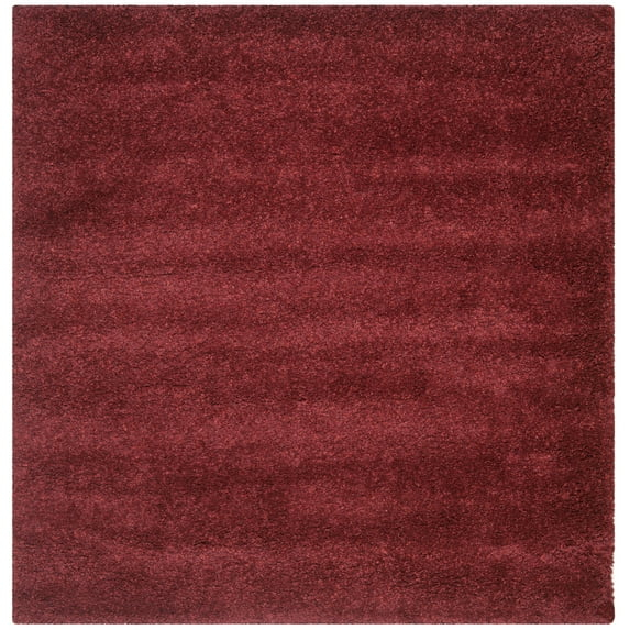 California Shag SG151 Power Loomed Indoor Accent Rug - Maroon - 4'x4' - Safavieh