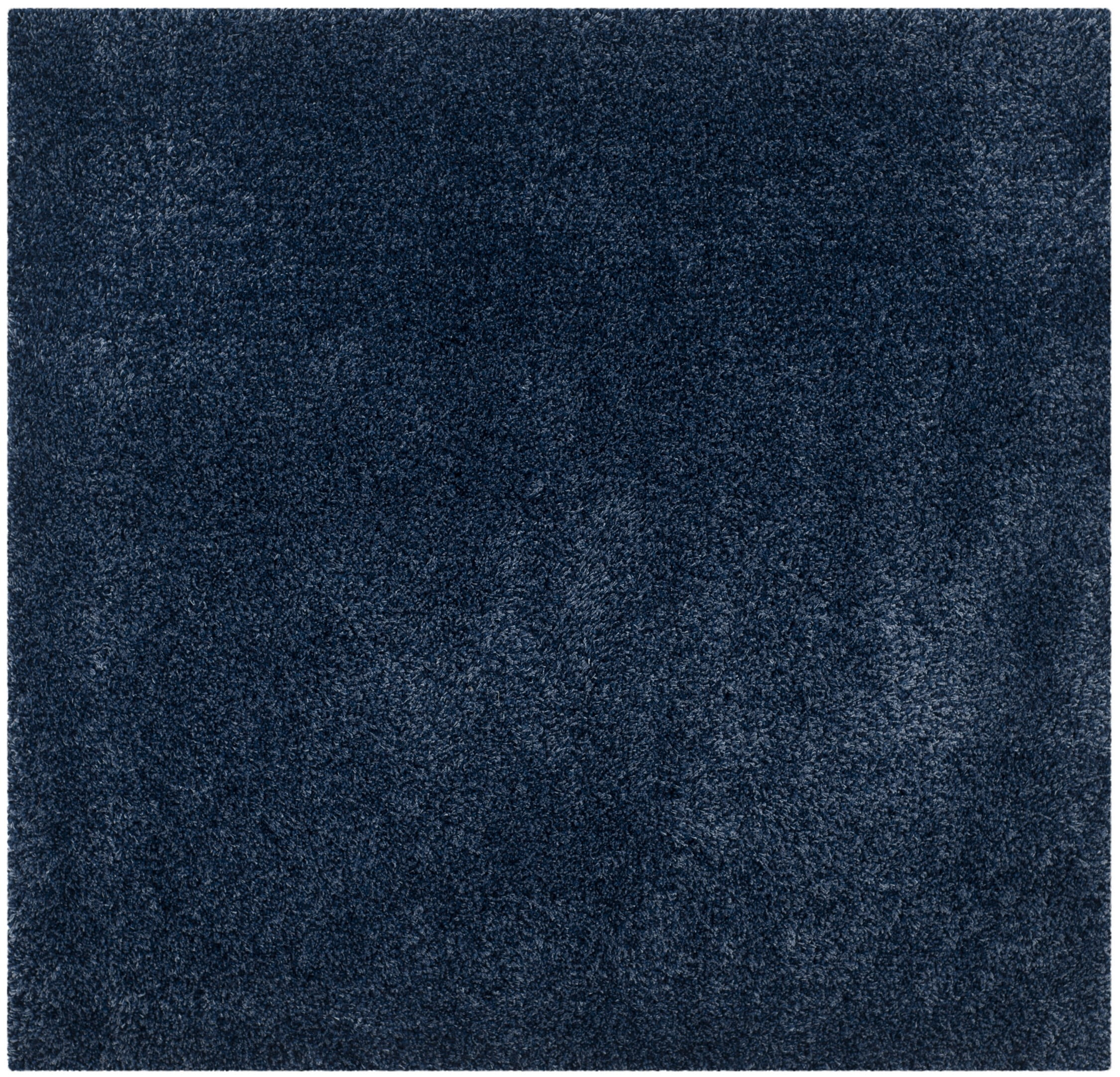 SAFAVIEH California Solid Plush Shag Area Rug, Navy, 8' x 8' Square
