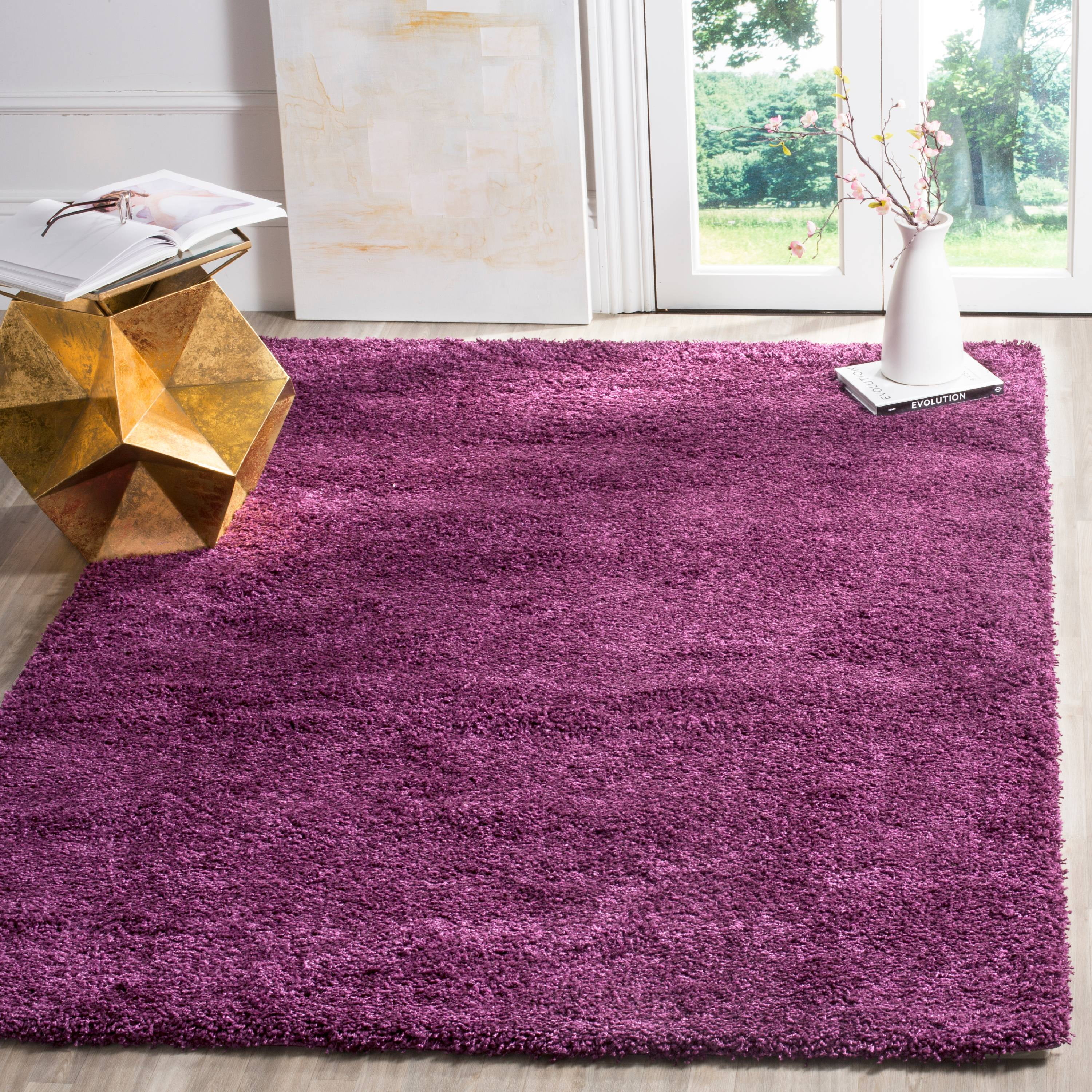 Shag SG151 Power Loomed Area Rug - Purple - 4'x4' - Safavieh.