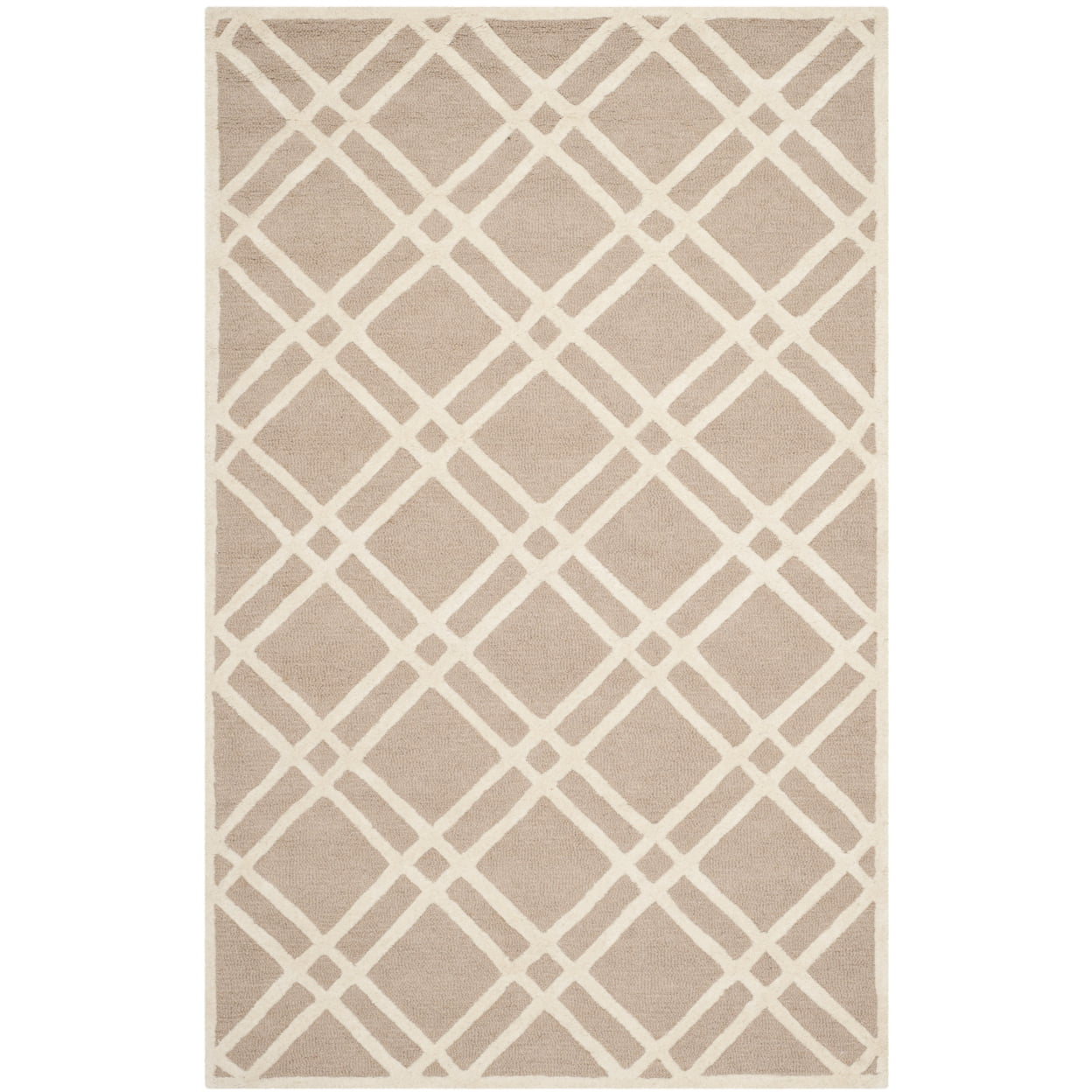 SAFAVIEH Cambridge Judy Geometric Wool Area Rug, Beige/Ivory, 5' x 8'