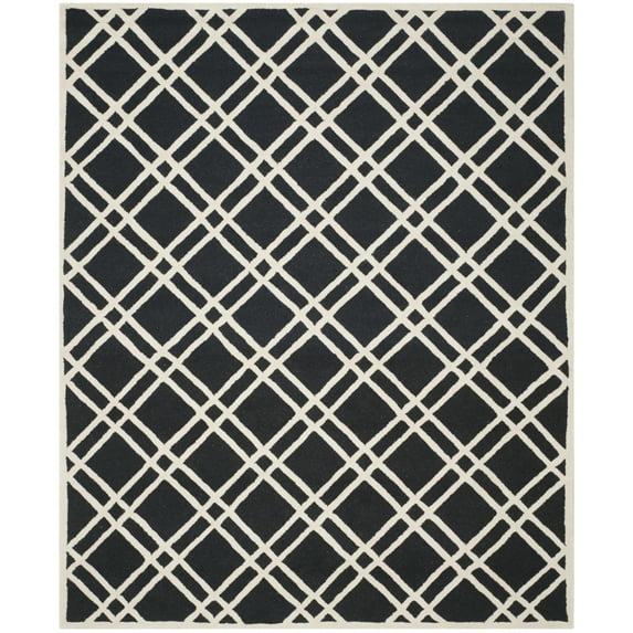 SAFAVIEH Cambridge Alfombra de Lana Geométrica Judy, Negro/marfil, 8' x 10'