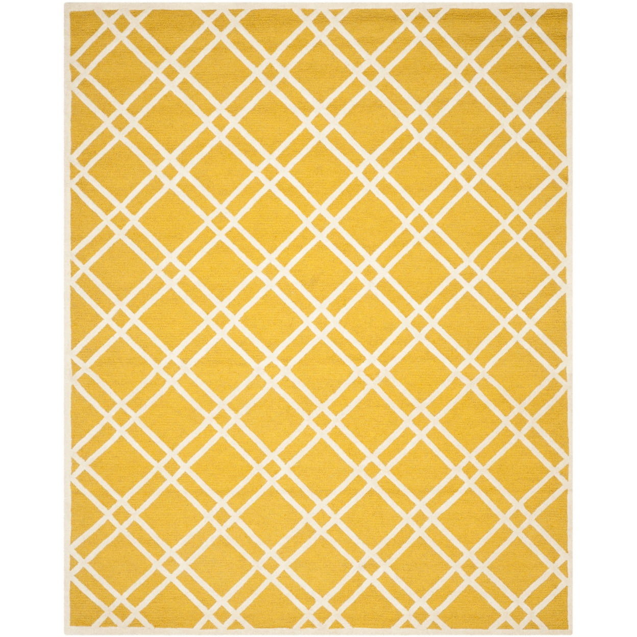 SAFAVIEH Cambridge Judy Geometric Wool Area Rug, Gold/Ivory, 6' x 9'