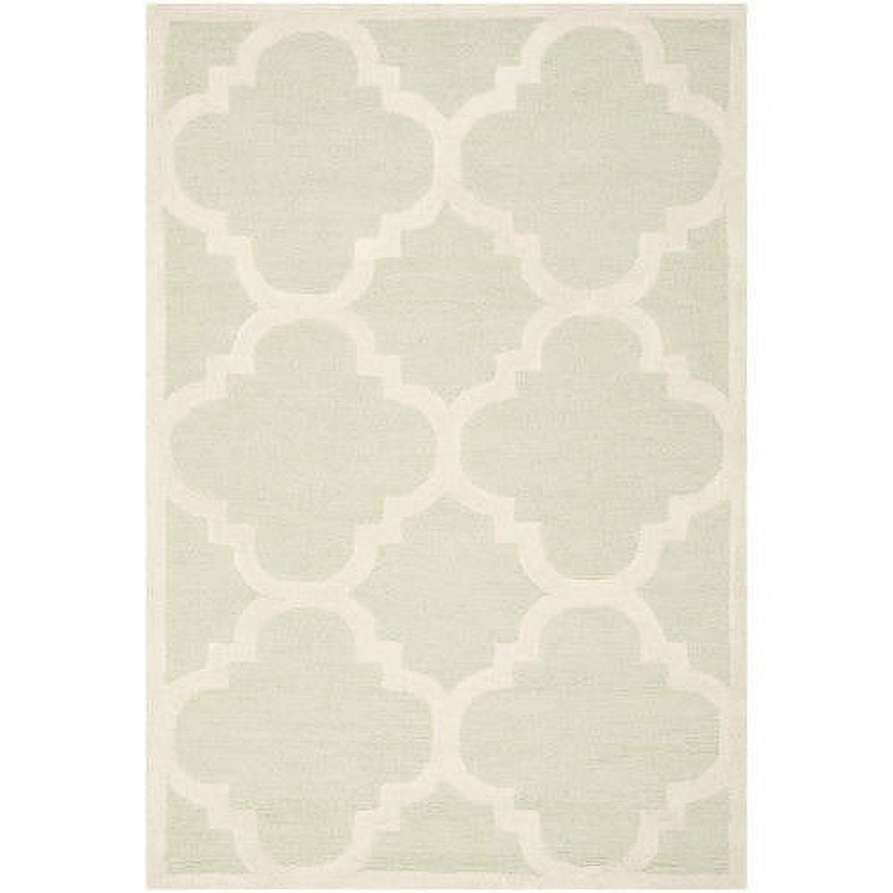 SAFAVIEH Cambridge Justine Geometric Wool Area Rug, Light Green/Ivory, 3' x 5'