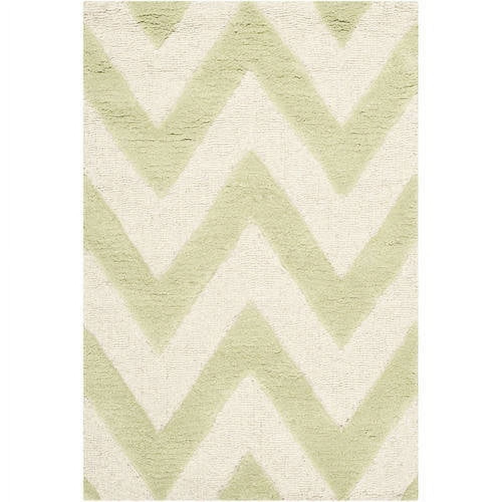 SAFAVIEH Cambridge Kaitlyn Geometric Wool Area Rug, Light Green/Ivory, 2'6" x 4'