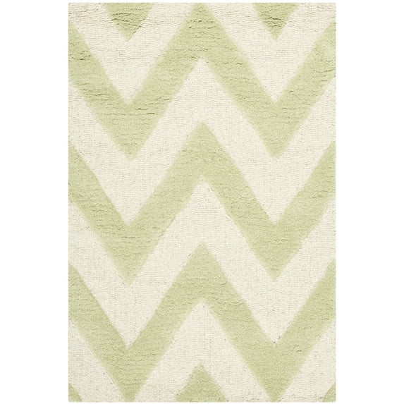 SAFAVIEH Cambridge Kaitlyn Geometric Wool Area Rug, Light Green/Ivory, 2'6" x 4'