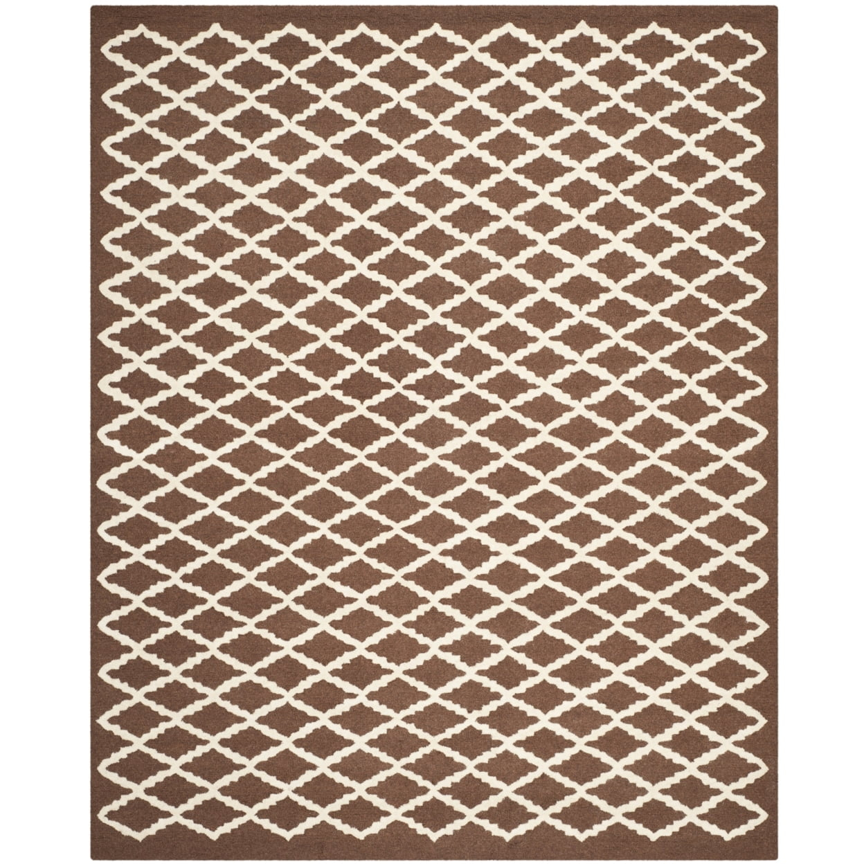 SAFAVIEH Cambridge Karen Geometric Wool Area Rug, Dark Brown/Ivory, 2' x 3'