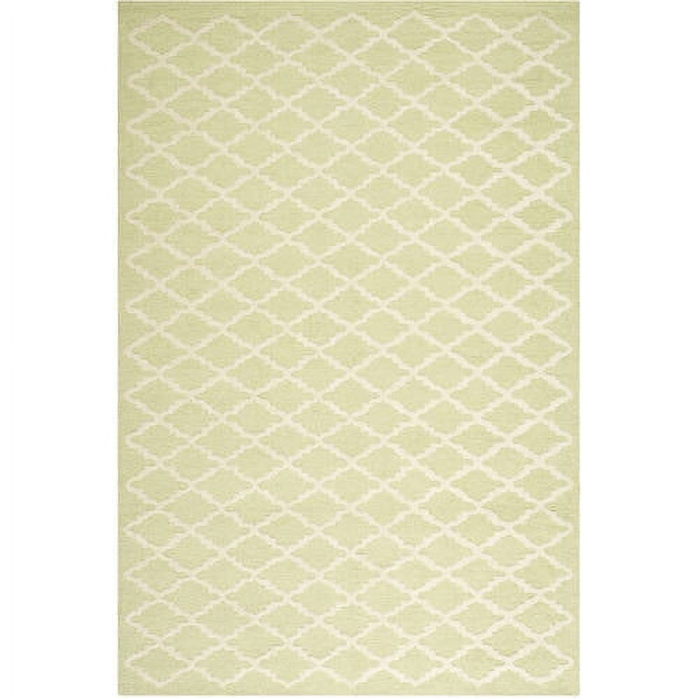 SAFAVIEH Cambridge Karen Geometric Wool Area Rug, Light Green/Ivory, 4' x 6'