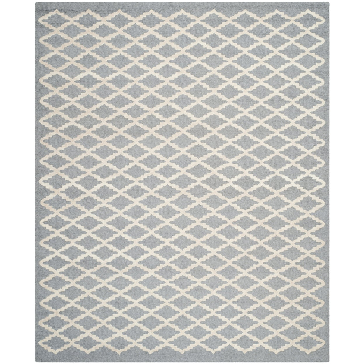 SAFAVIEH Cambridge Karen Geometric Wool Area Rug, Silver/Ivory, 4' x 6'
