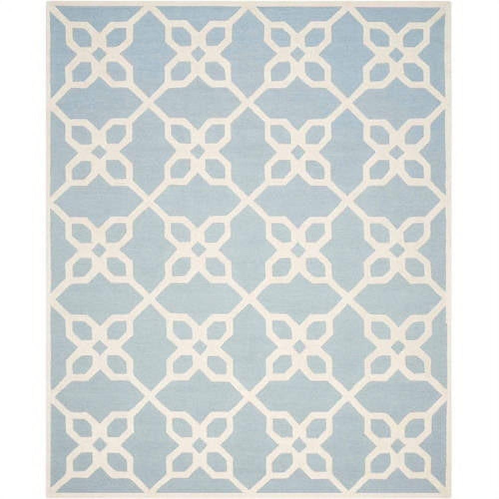 SAFAVIEH Cambridge Kayleah Geometric Wool Area Rug, Blue/Ivory, 8' x 10'