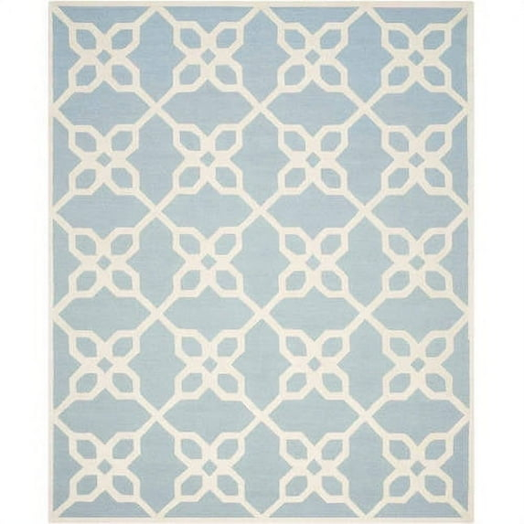 SAFAVIEH Cambridge Kayleah Geometric Wool Area Rug, Blue/Ivory, 8' x 10'