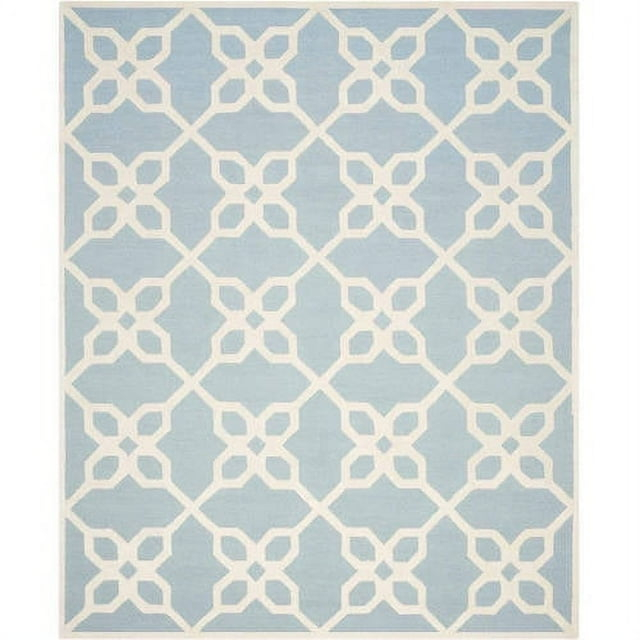 SAFAVIEH Cambridge Kayleah Geometric Wool Area Rug, Blue/Ivory, 8' x 10'