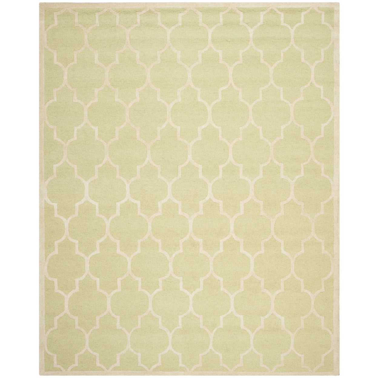 SAFAVIEH Cambridge Kevin Geometric Wool Area Rug, Light Green/Ivory, 2' x 3'