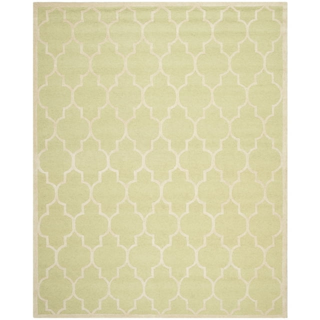 SAFAVIEH Cambridge Kevin Geometric Wool Area Rug, Light Green/Ivory, 2' x 3'
